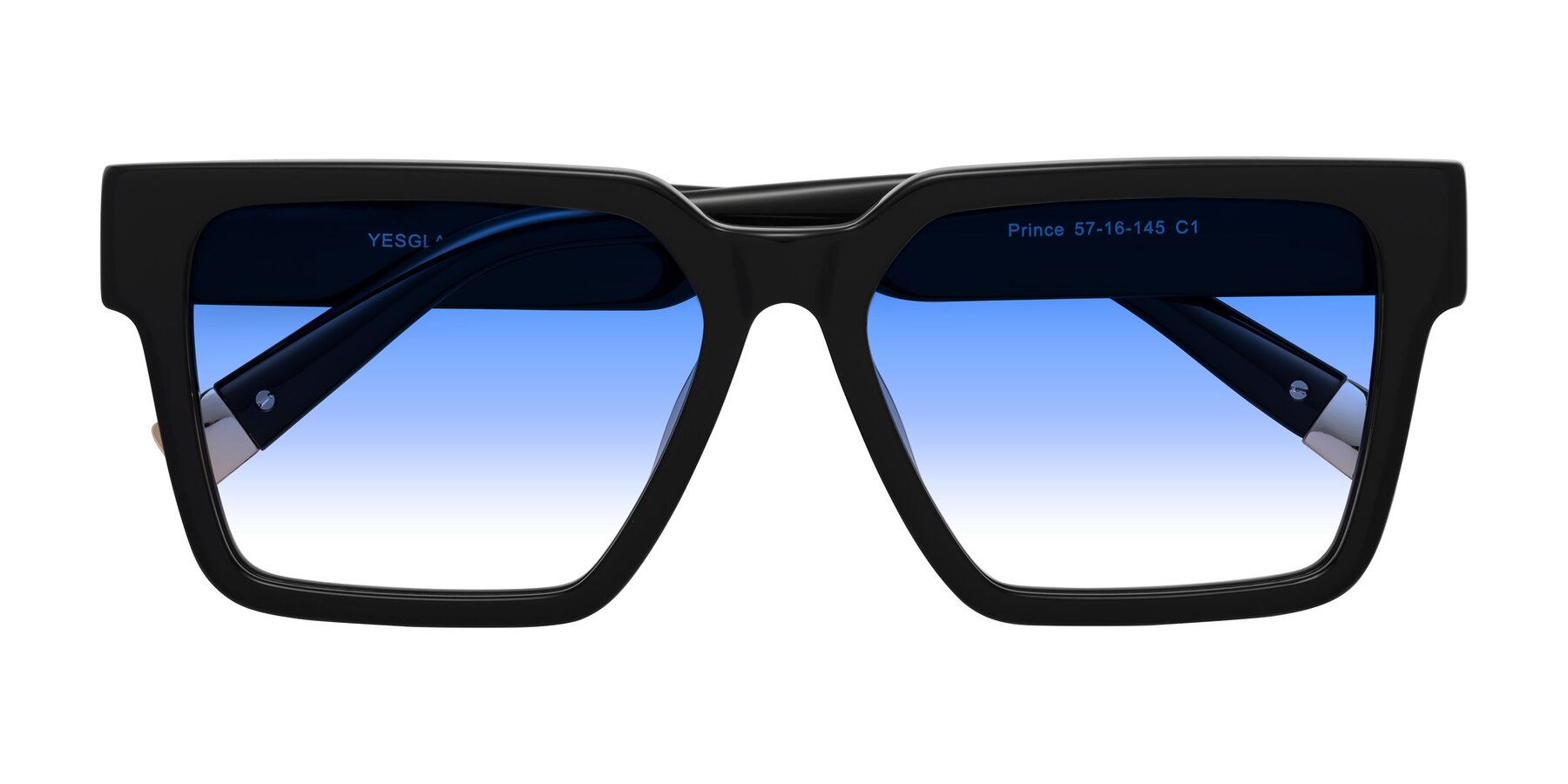 Folded Front of Prince in Black with Blue Gradient Lenses