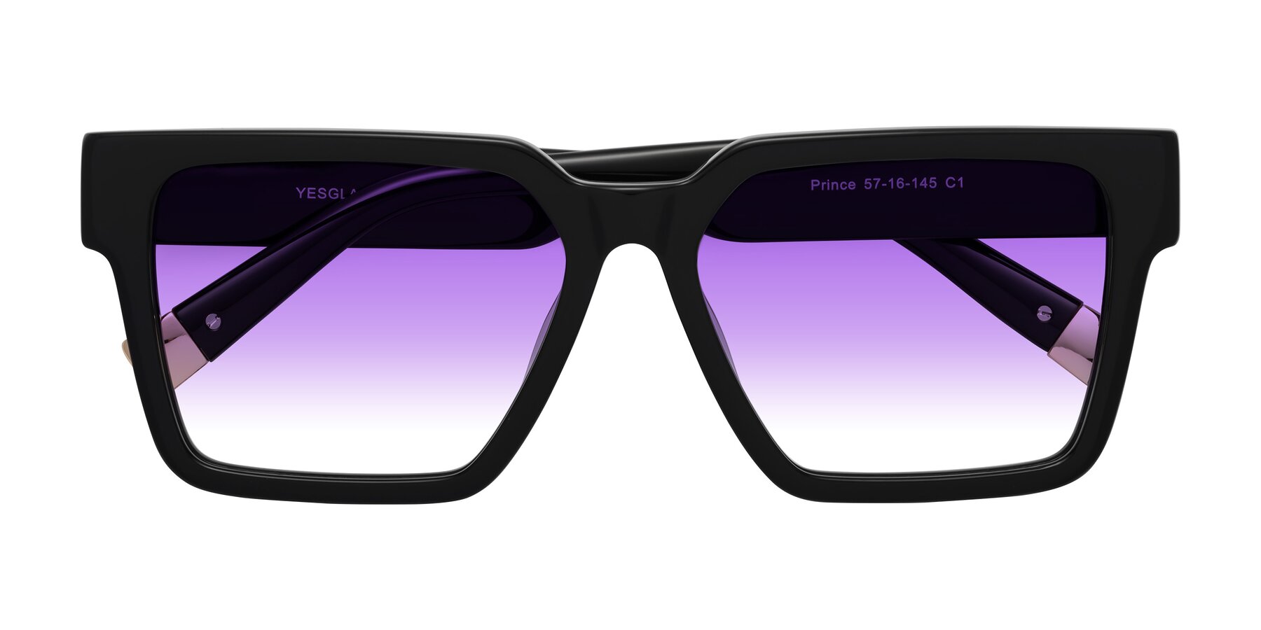 Folded Front of Prince in Black with Purple Gradient Lenses