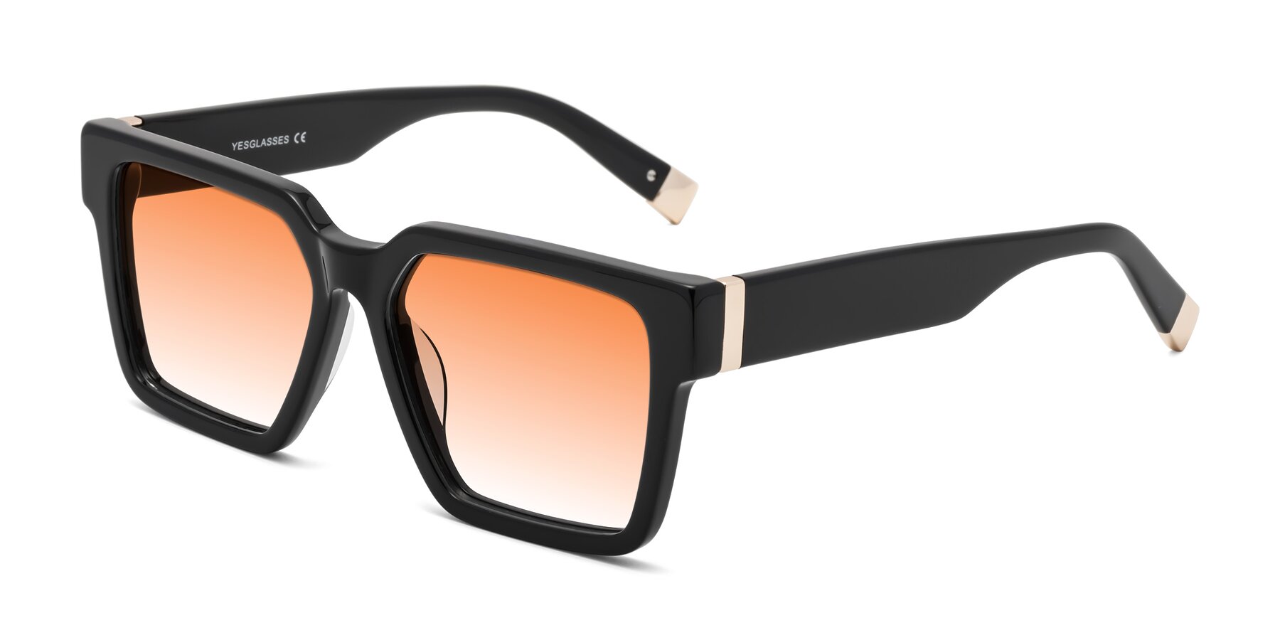 Angle of Prince in Black with Orange Gradient Lenses