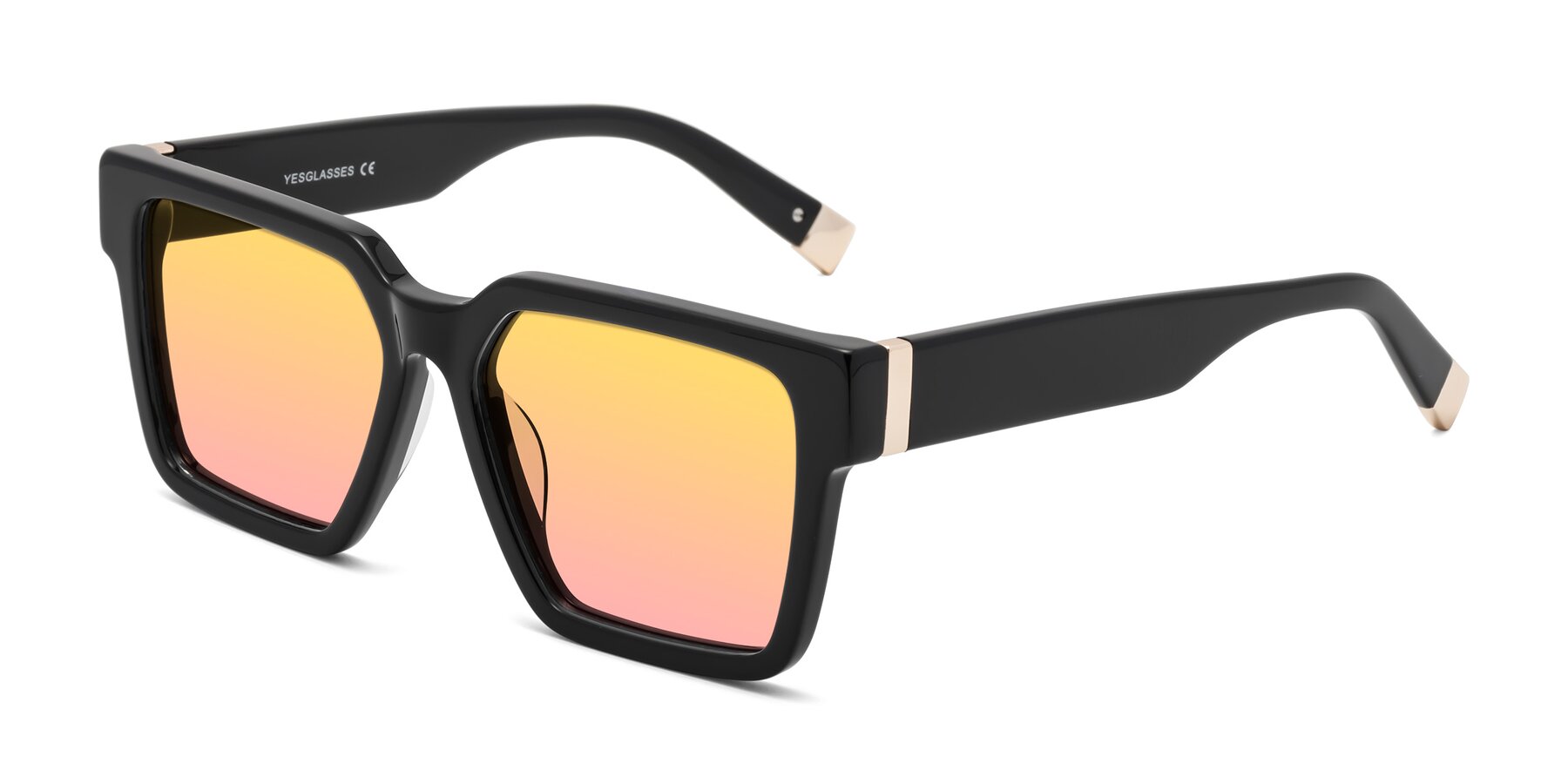 Angle of Prince in Black with Yellow / Pink Gradient Lenses