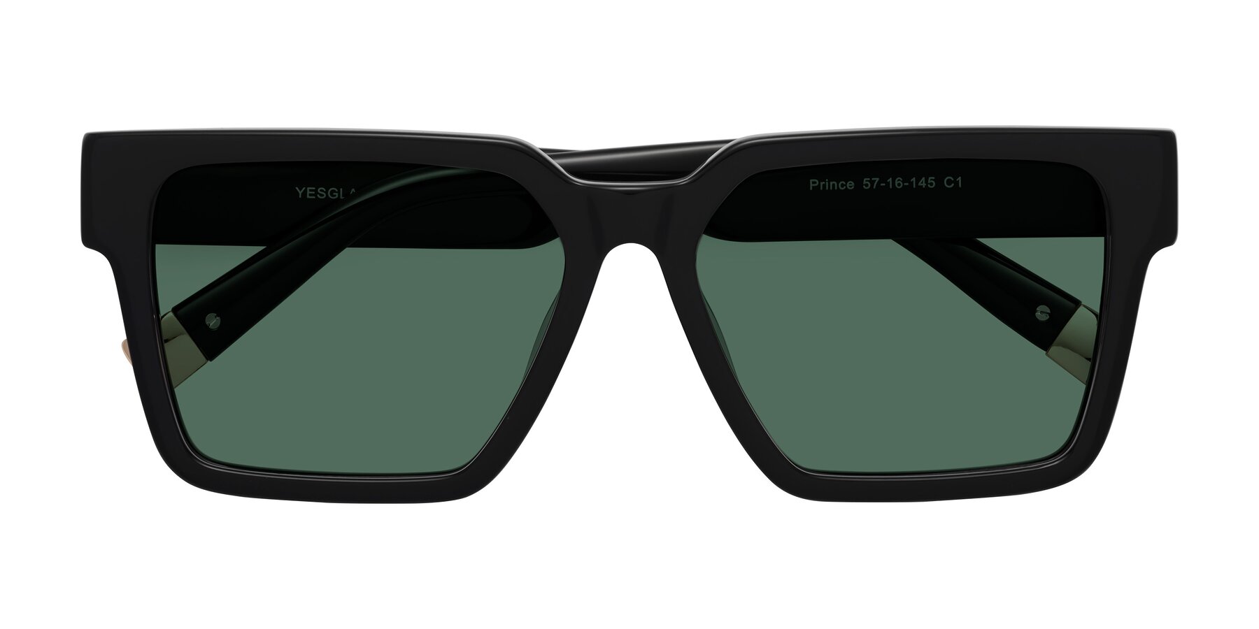 Folded Front of Prince in Black with Green Polarized Lenses