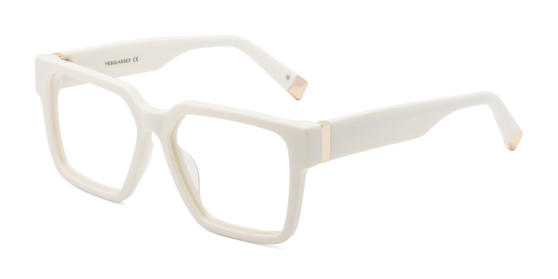 Angle of Prince in Ivory with Clear Eyeglass Lenses