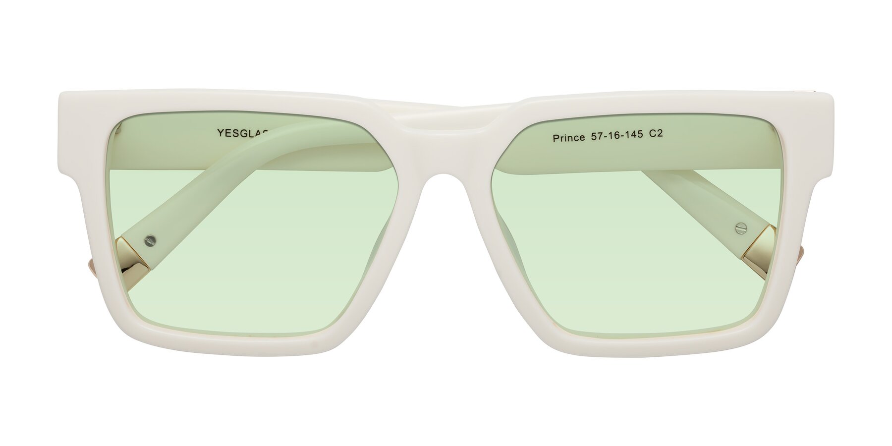 Folded Front of Prince in Ivory with Light Green Tinted Lenses