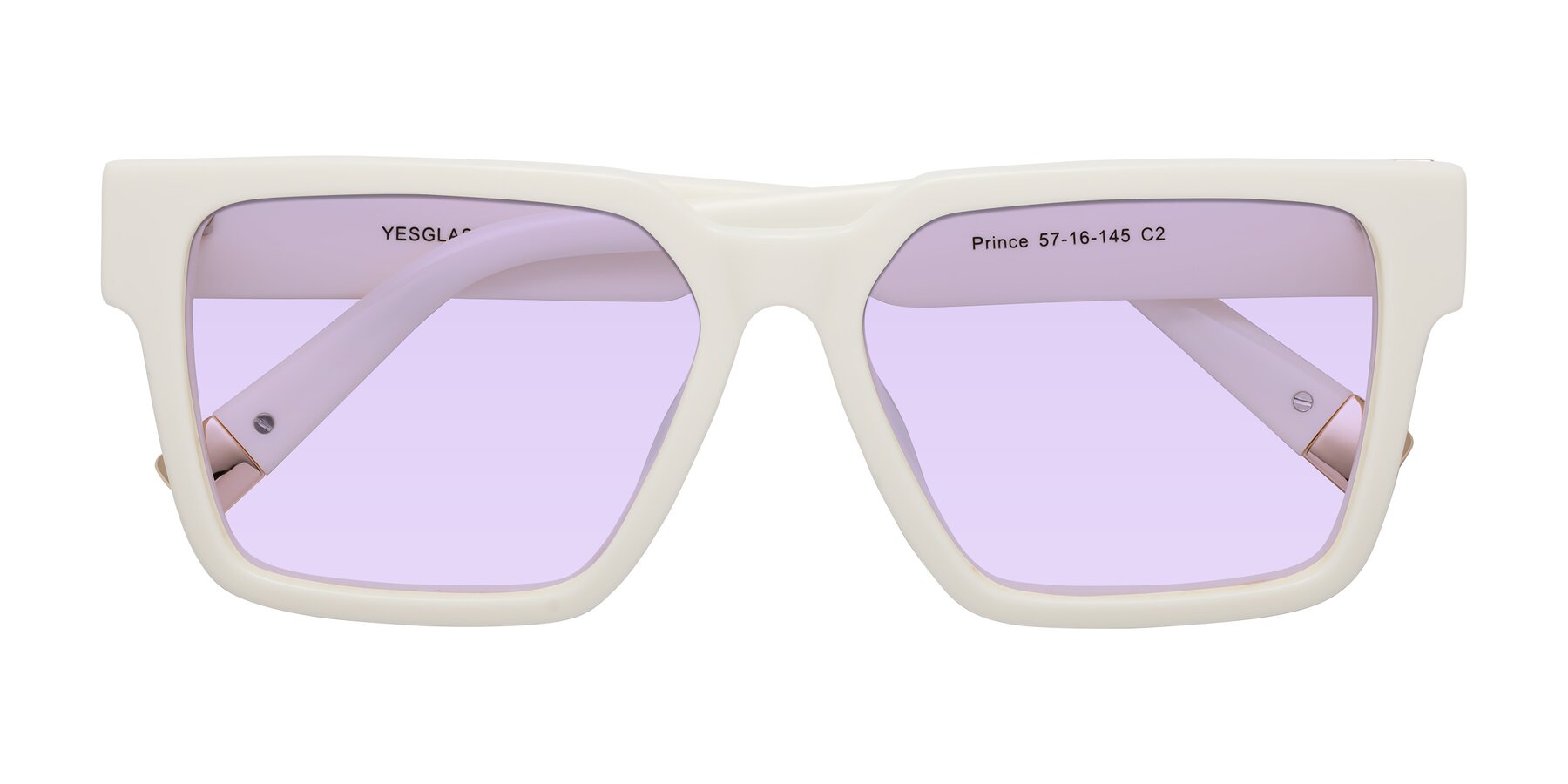 Folded Front of Prince in Ivory with Light Purple Tinted Lenses