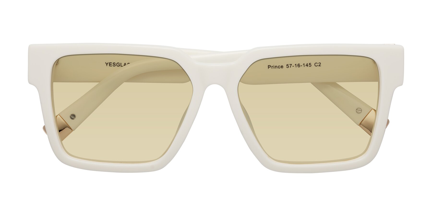 Folded Front of Prince in Ivory with Light Champagne Tinted Lenses