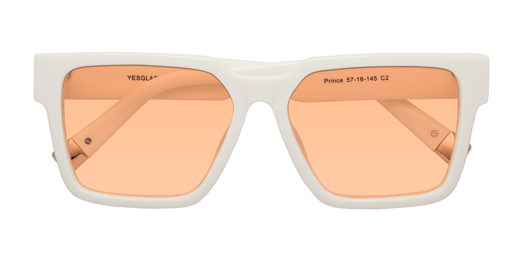 Folded Front of Prince in Ivory with Light Orange Tinted Lenses