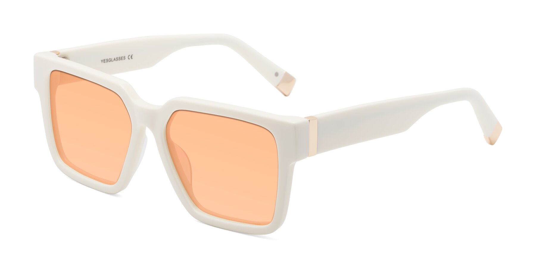 Angle of Prince in Ivory with Light Orange Tinted Lenses