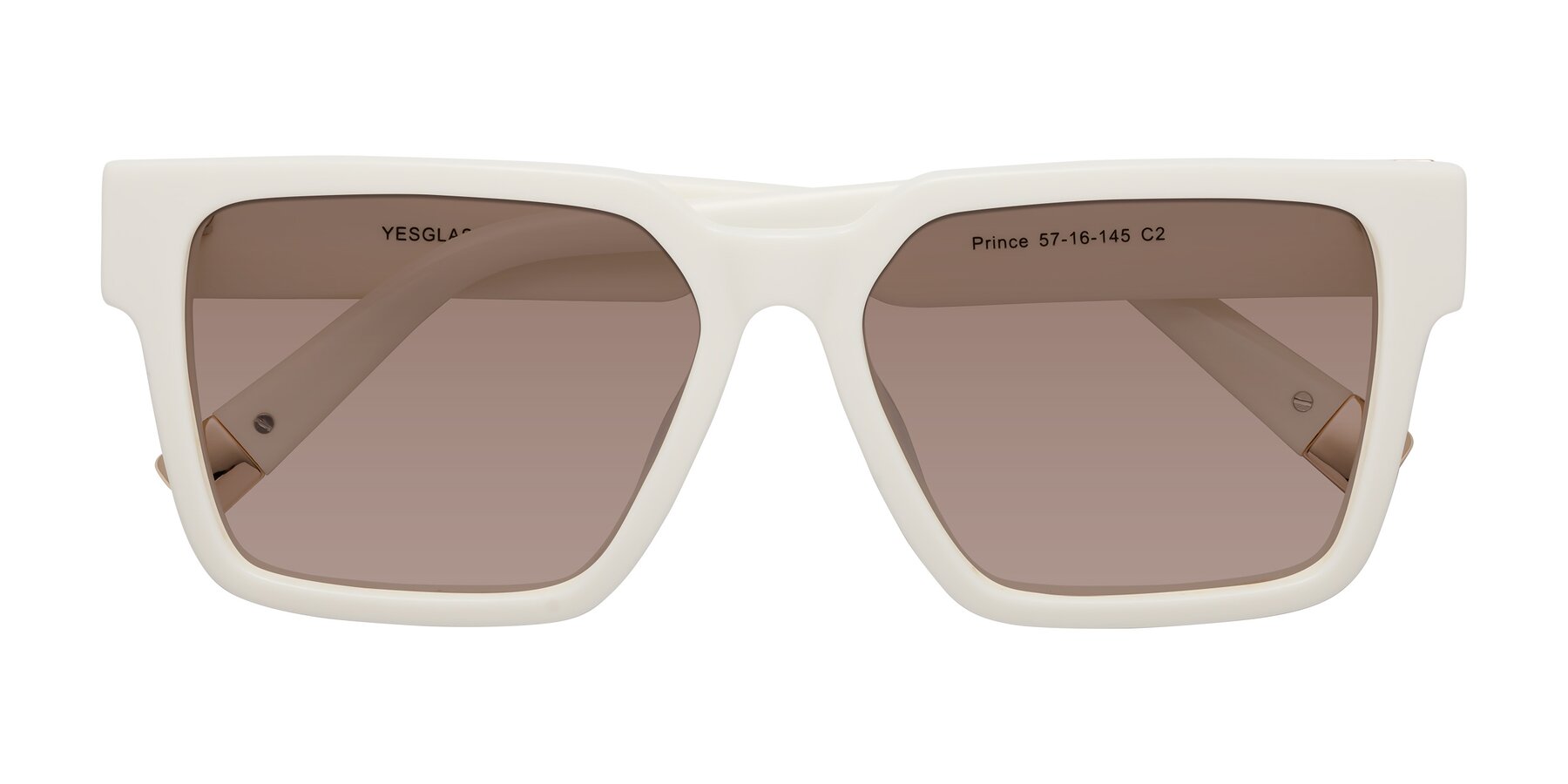 Folded Front of Prince in Ivory with Medium Brown Tinted Lenses