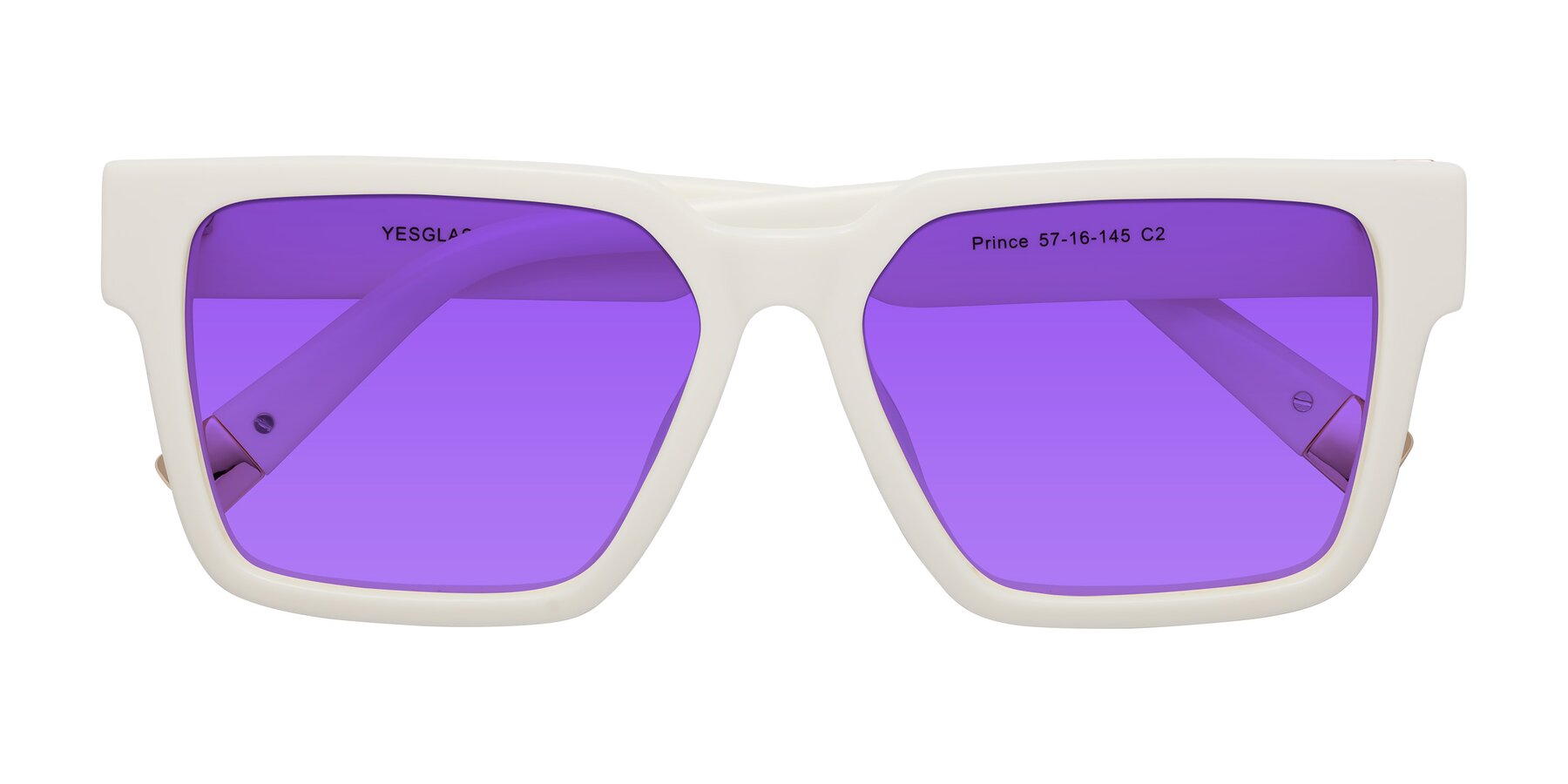 Folded Front of Prince in Ivory with Purple Tinted Lenses