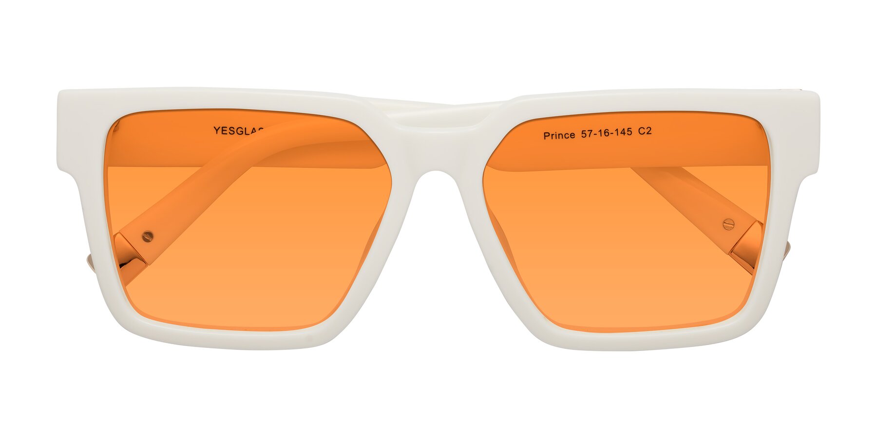 Folded Front of Prince in Ivory with Orange Tinted Lenses