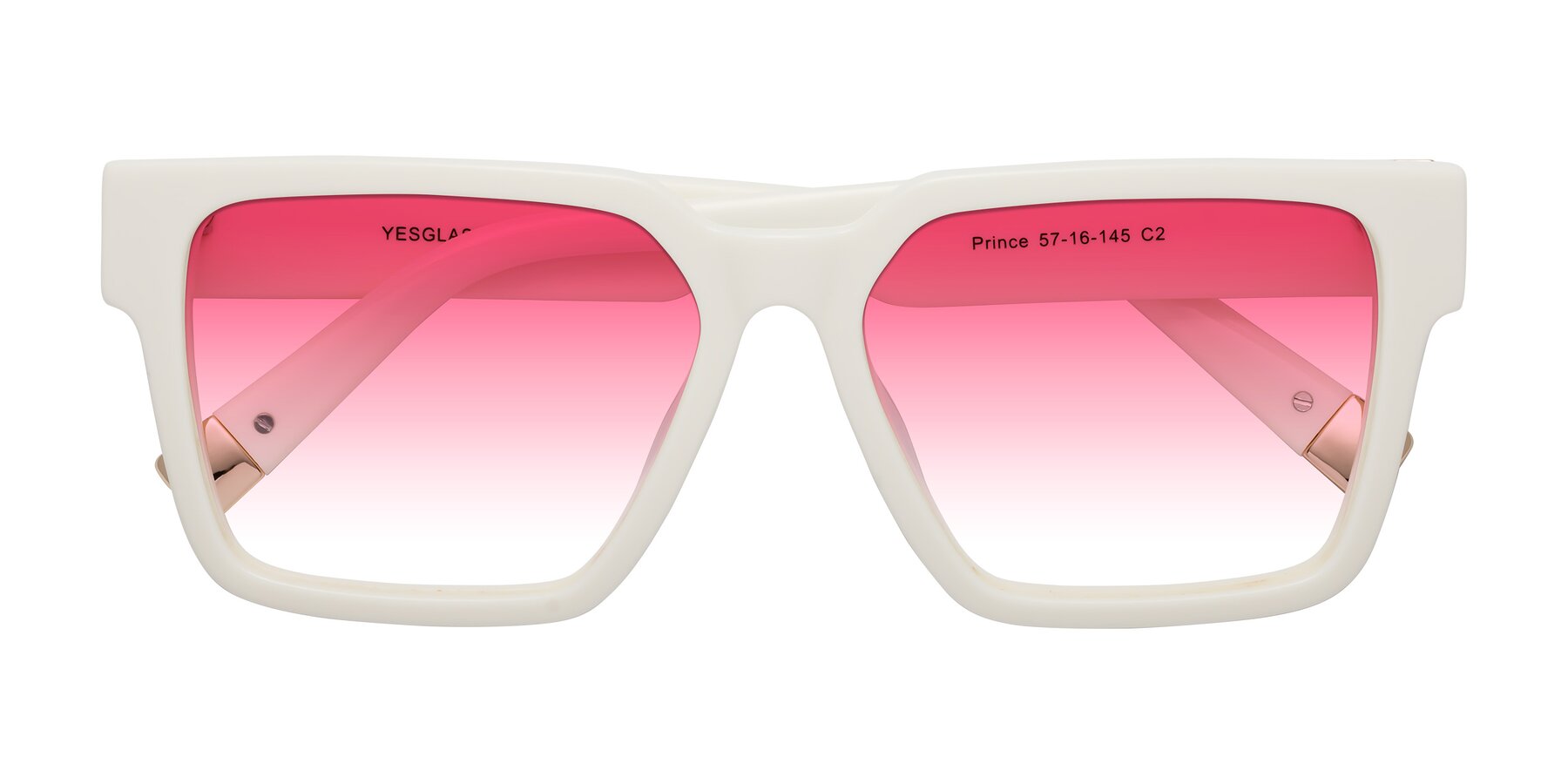 Folded Front of Prince in Ivory with Pink Gradient Lenses