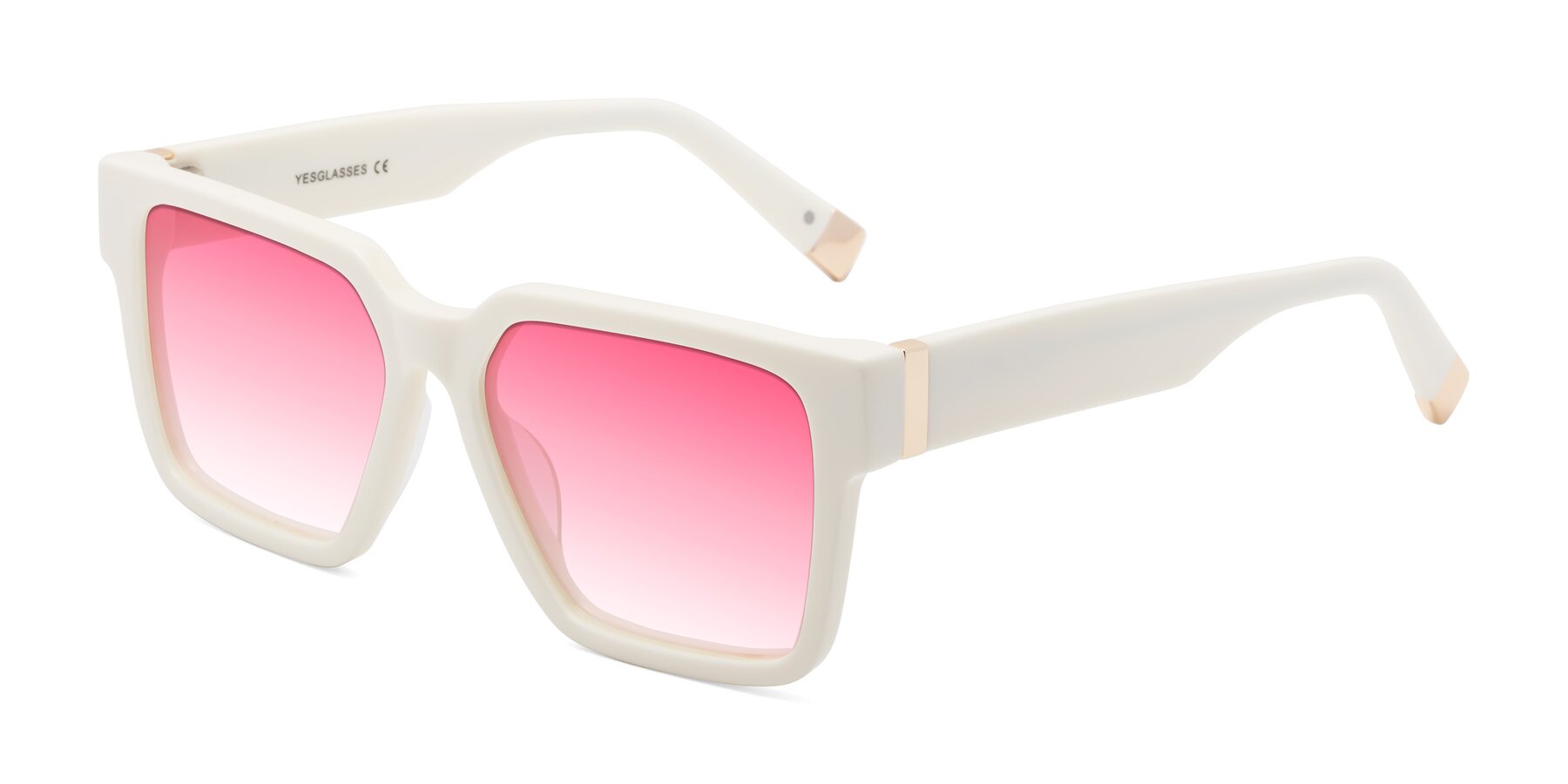 Angle of Prince in Ivory with Pink Gradient Lenses