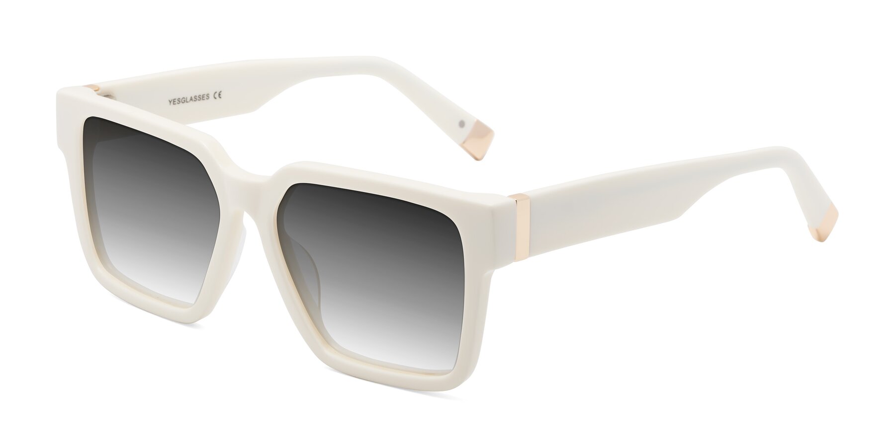 Angle of Prince in Ivory with Gray Gradient Lenses