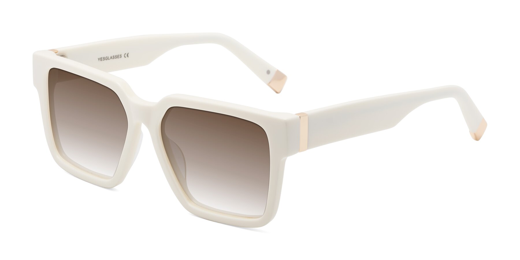 Angle of Prince in Ivory with Brown Gradient Lenses