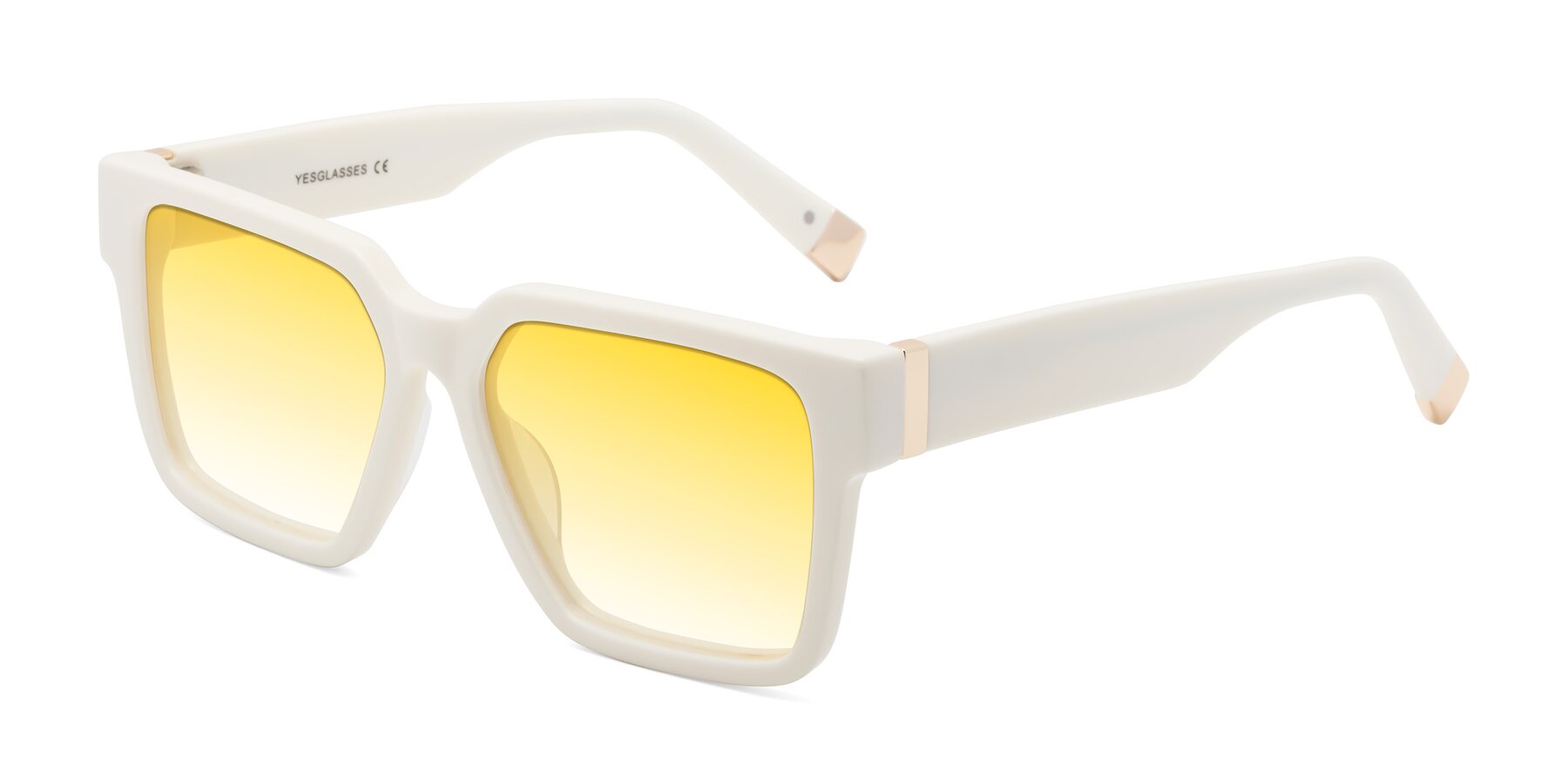 Angle of Prince in Ivory with Yellow Gradient Lenses