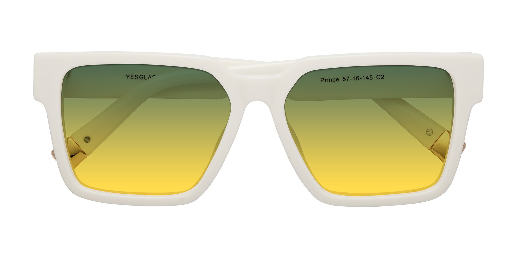 Folded Front of Prince in Ivory with Green / Yellow Gradient Lenses