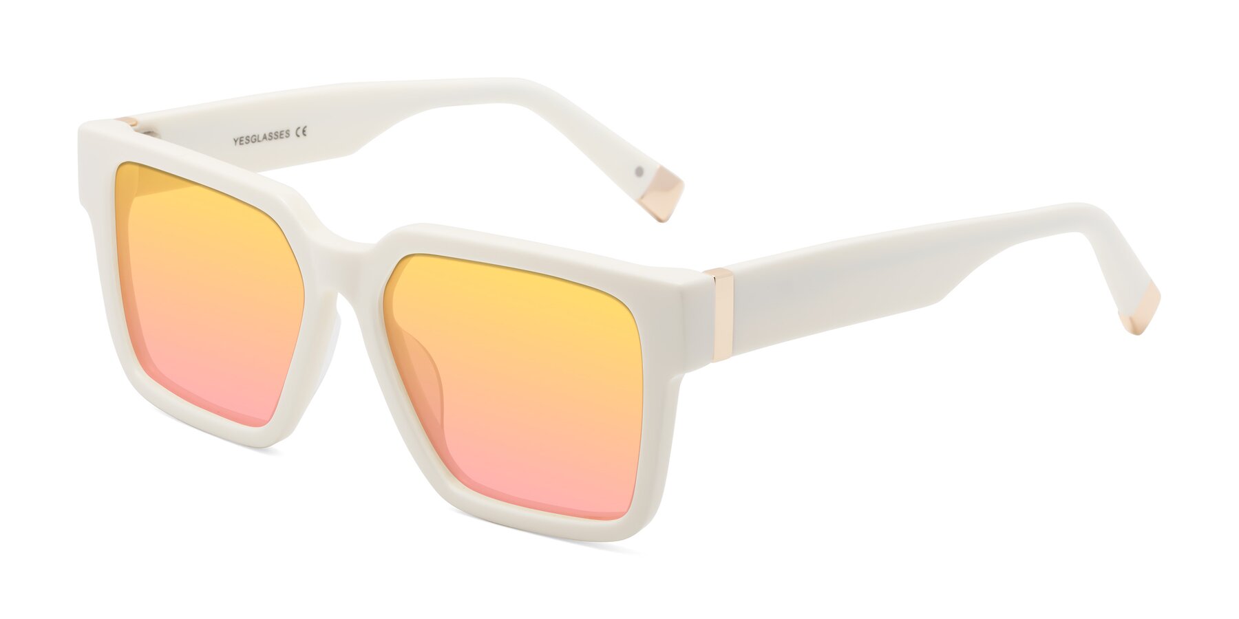 Angle of Prince in Ivory with Yellow / Pink Gradient Lenses