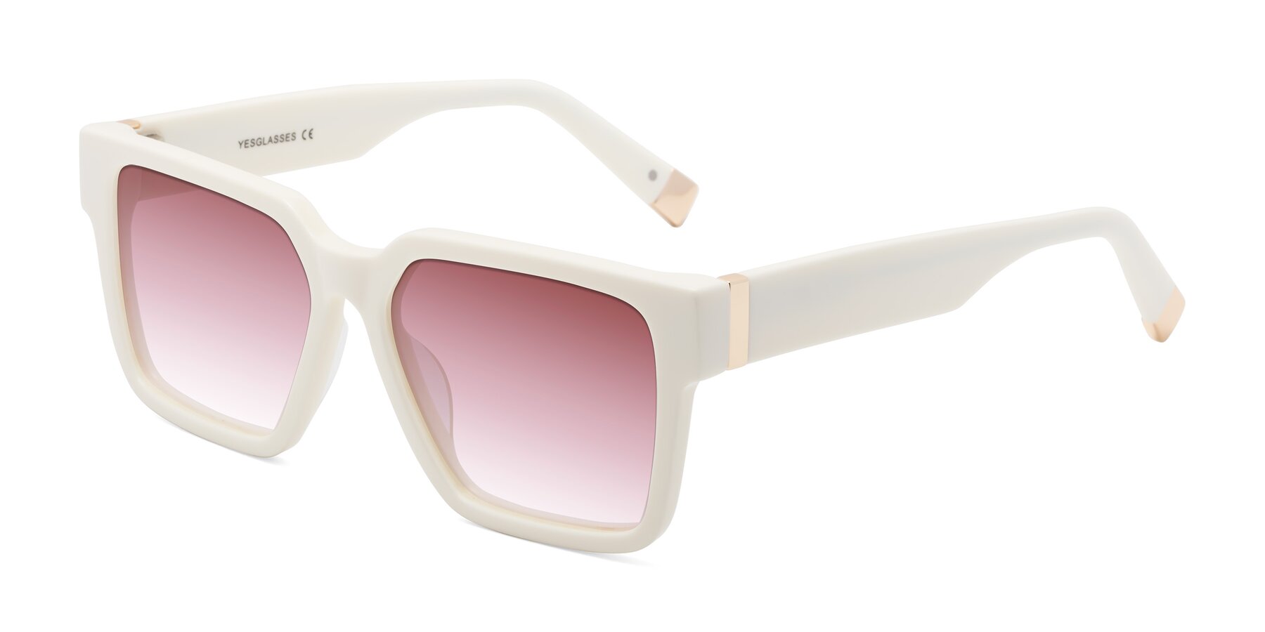 Angle of Prince in Ivory with Garnet Gradient Lenses