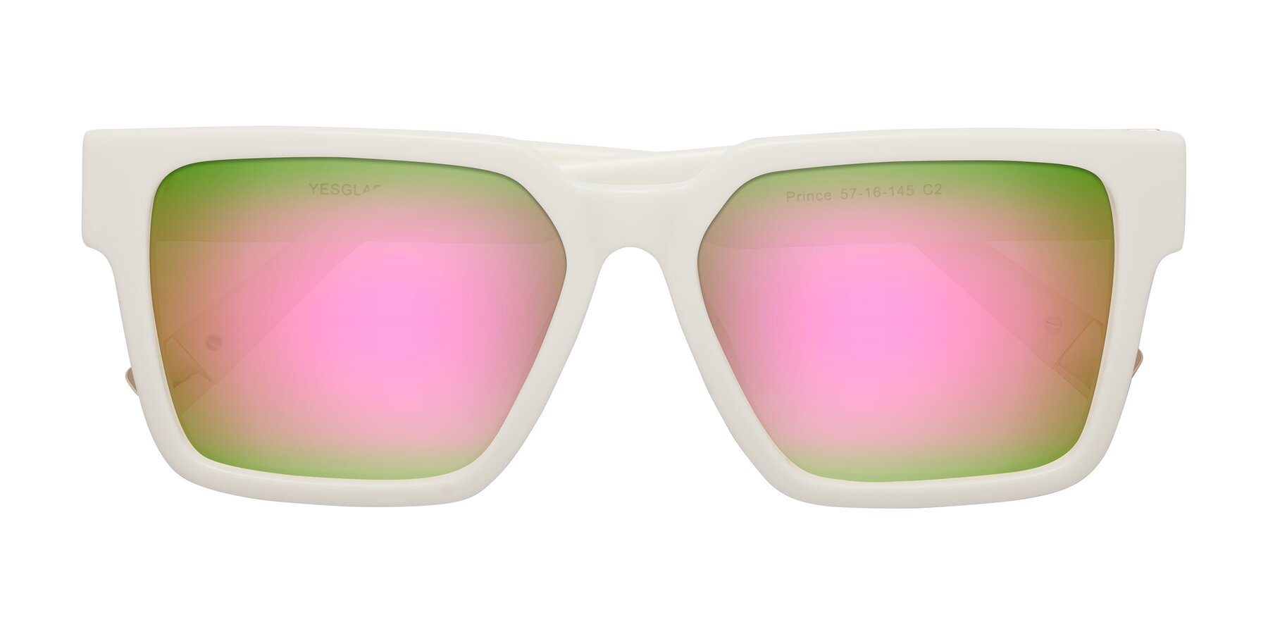 Folded Front of Prince in Ivory with Pink Mirrored Lenses