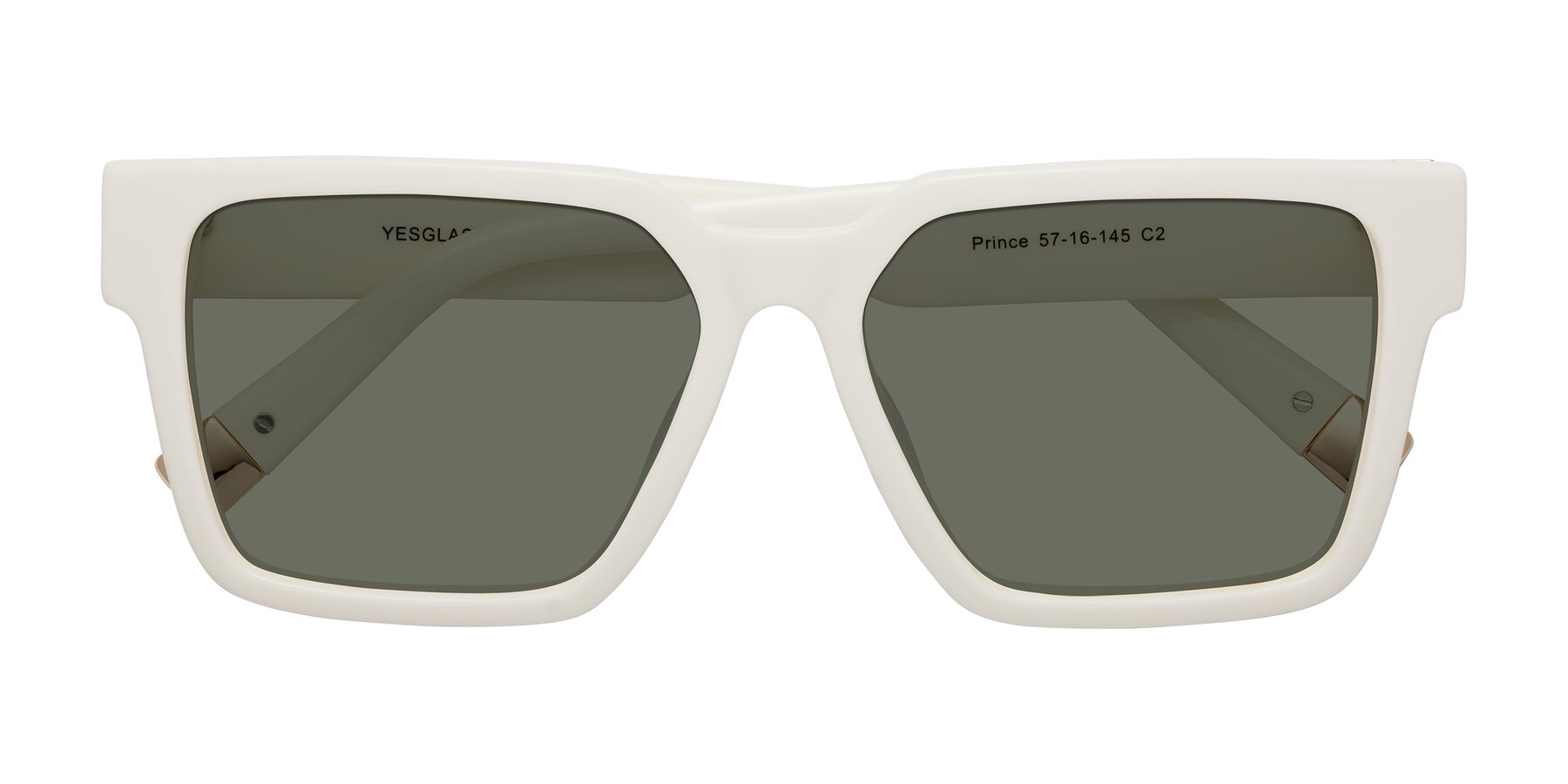 Folded Front of Prince in Ivory with Gray Polarized Lenses