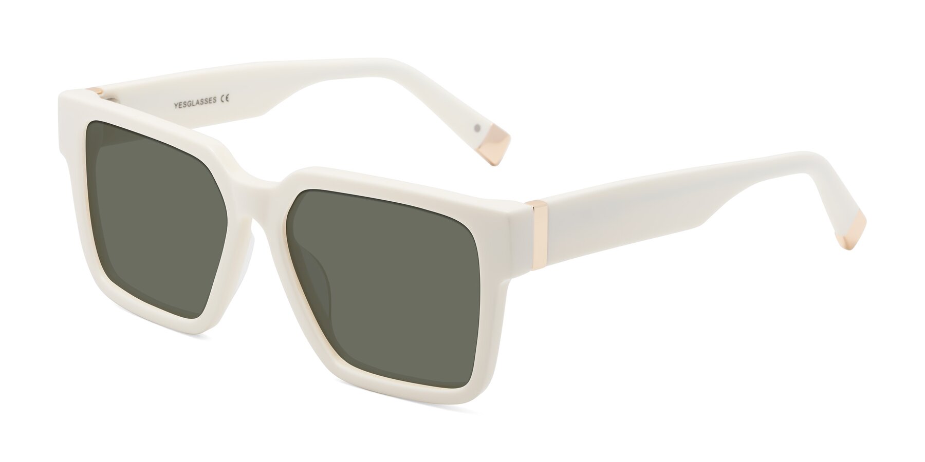 Angle of Prince in Ivory with Gray Polarized Lenses