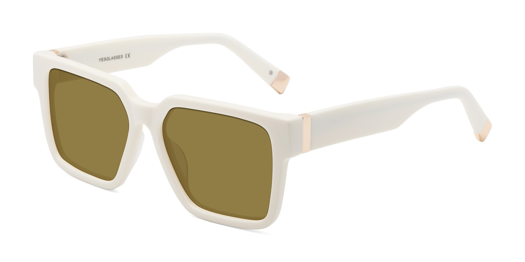 Angle of Prince in Ivory with Brown Polarized Lenses