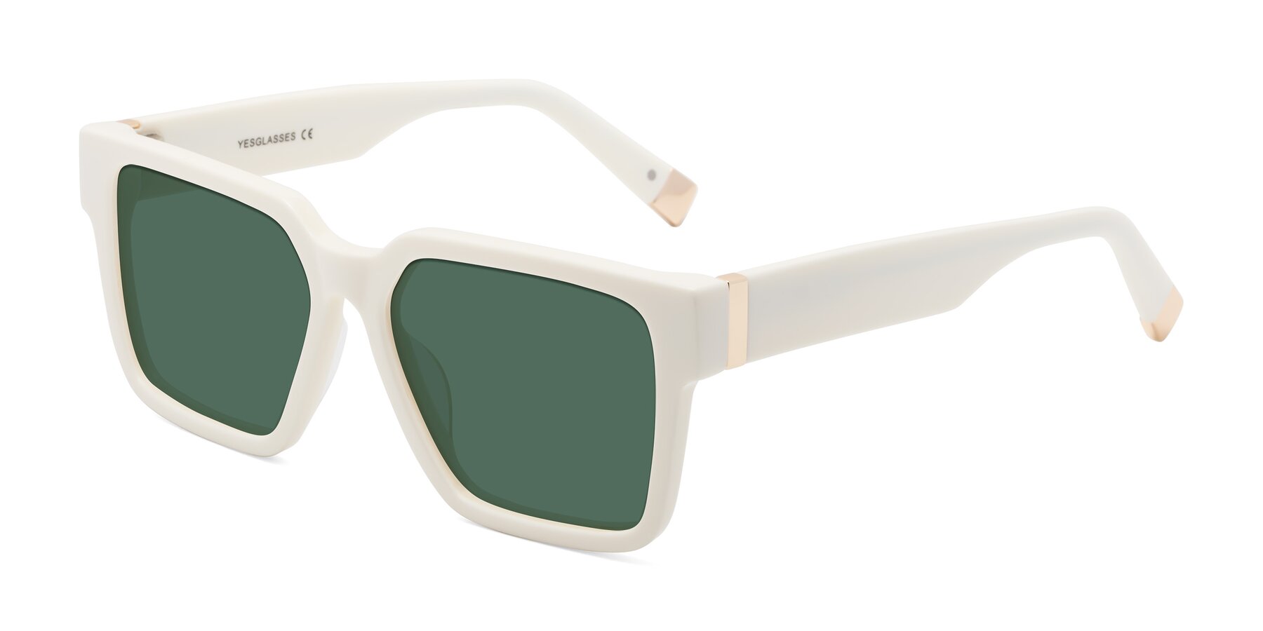 Angle of Prince in Ivory with Green Polarized Lenses