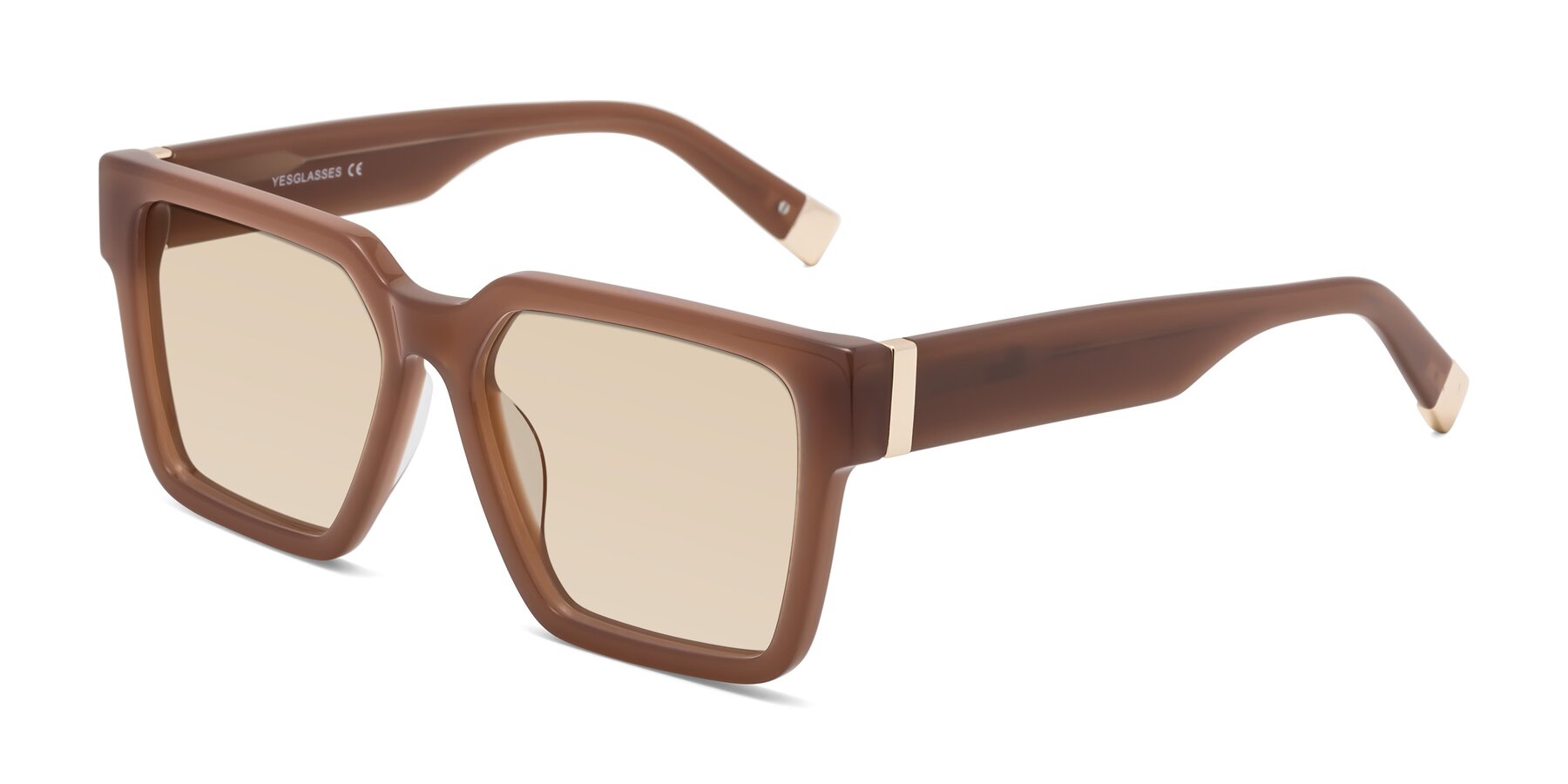 Angle of Prince in Caramel with Light Brown Tinted Lenses