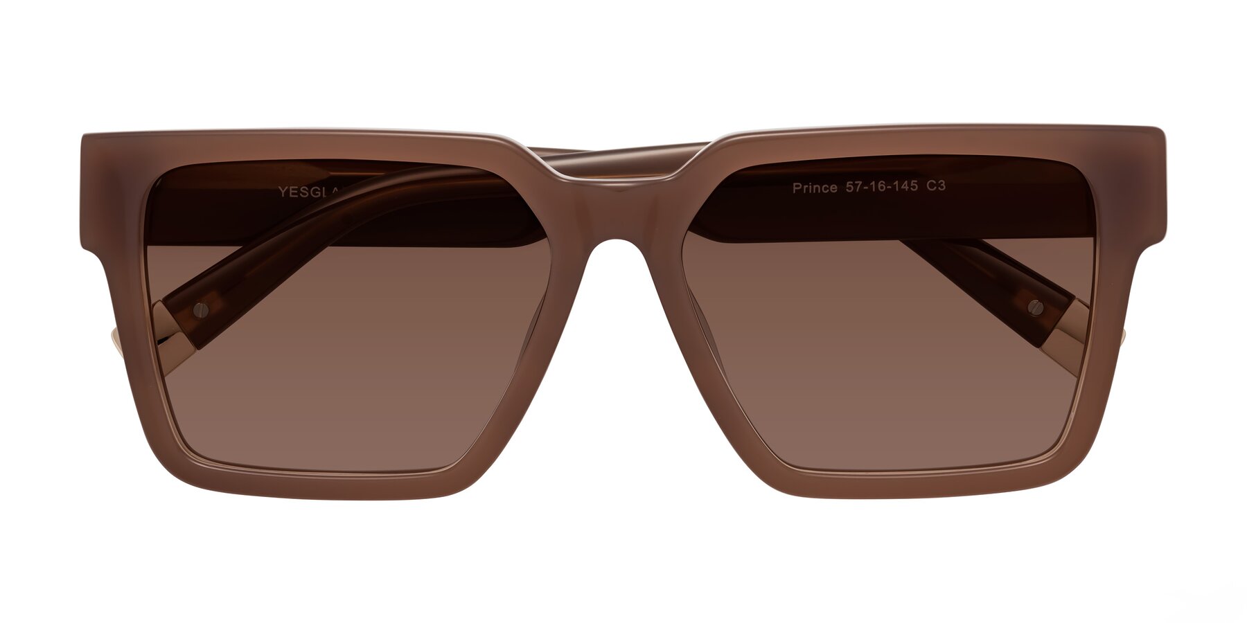 Folded Front of Prince in Caramel with Brown Tinted Lenses