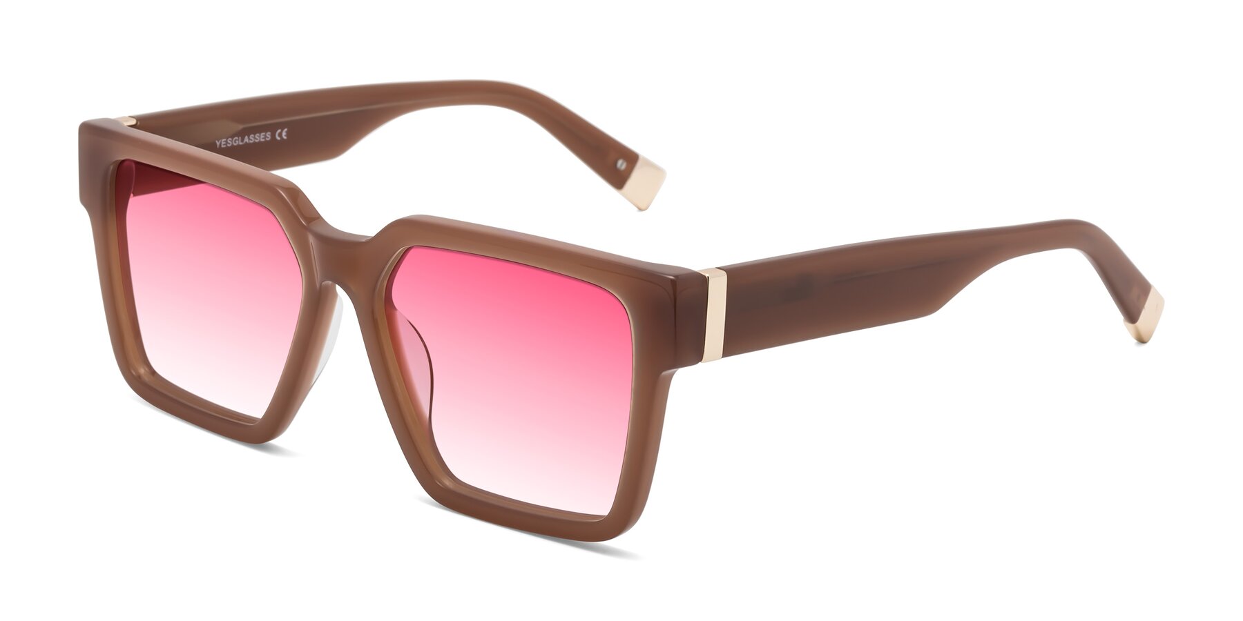 Angle of Prince in Caramel with Pink Gradient Lenses