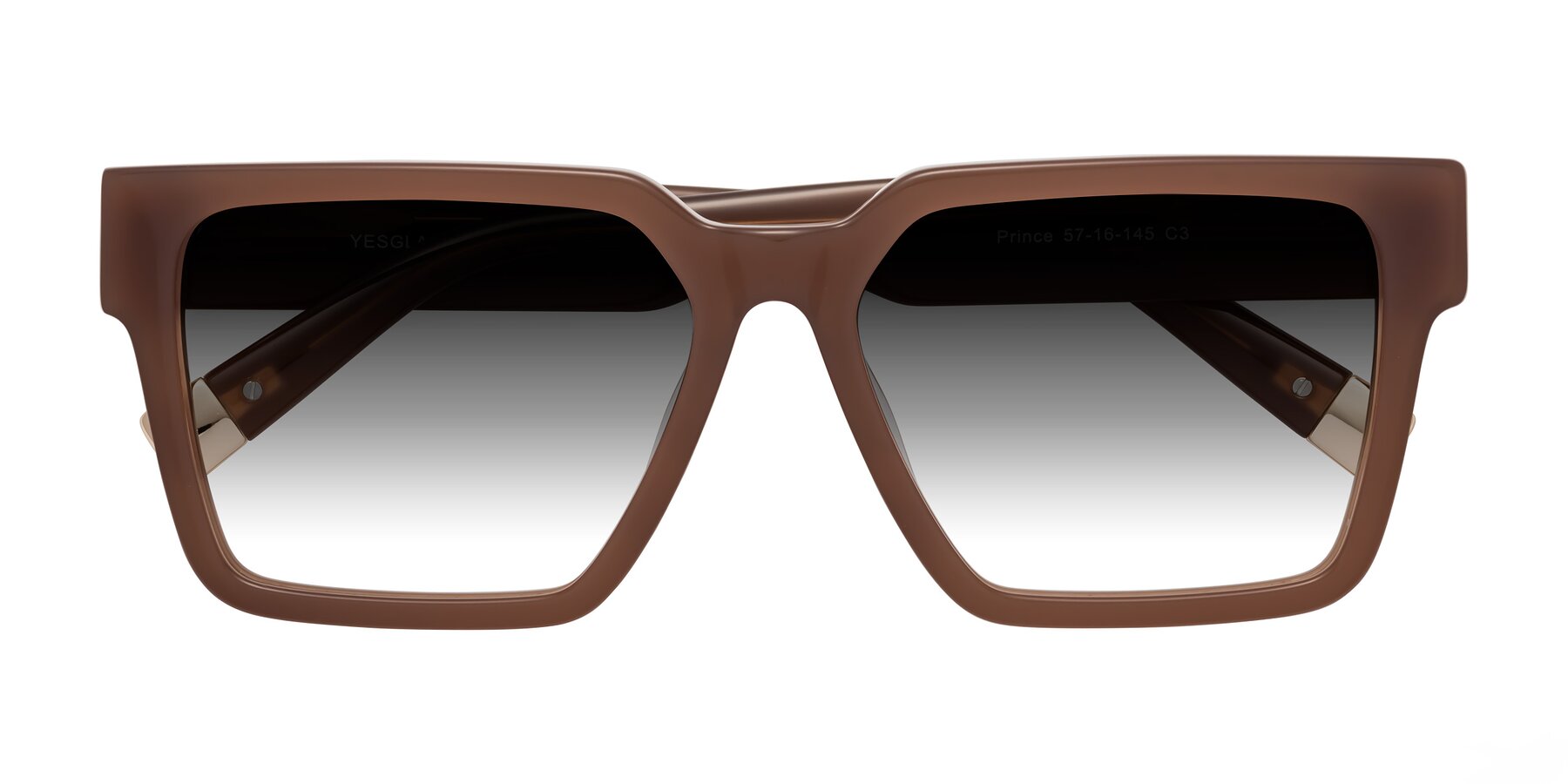 Folded Front of Prince in Caramel with Gray Gradient Lenses