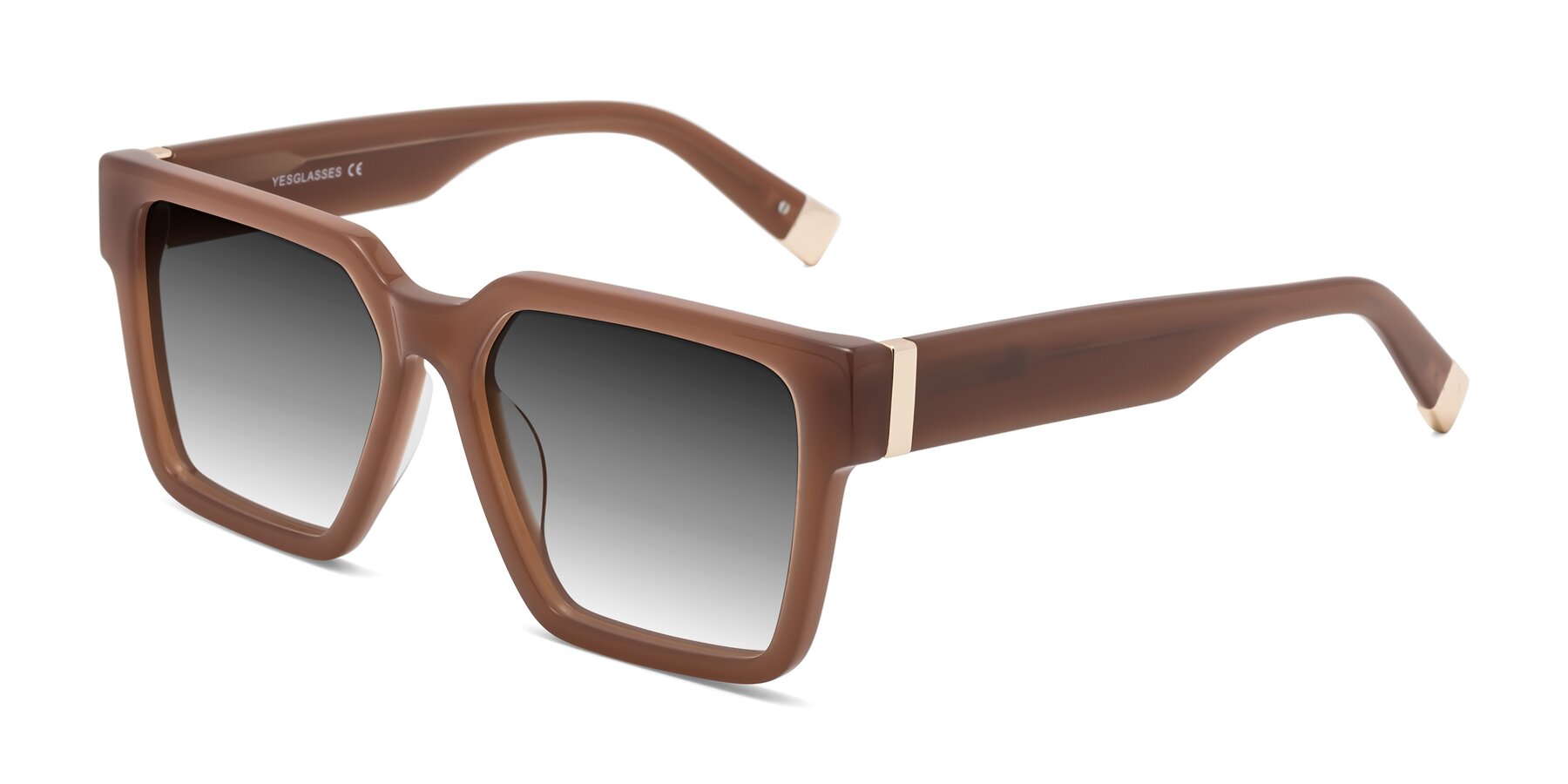 Angle of Prince in Caramel with Gray Gradient Lenses