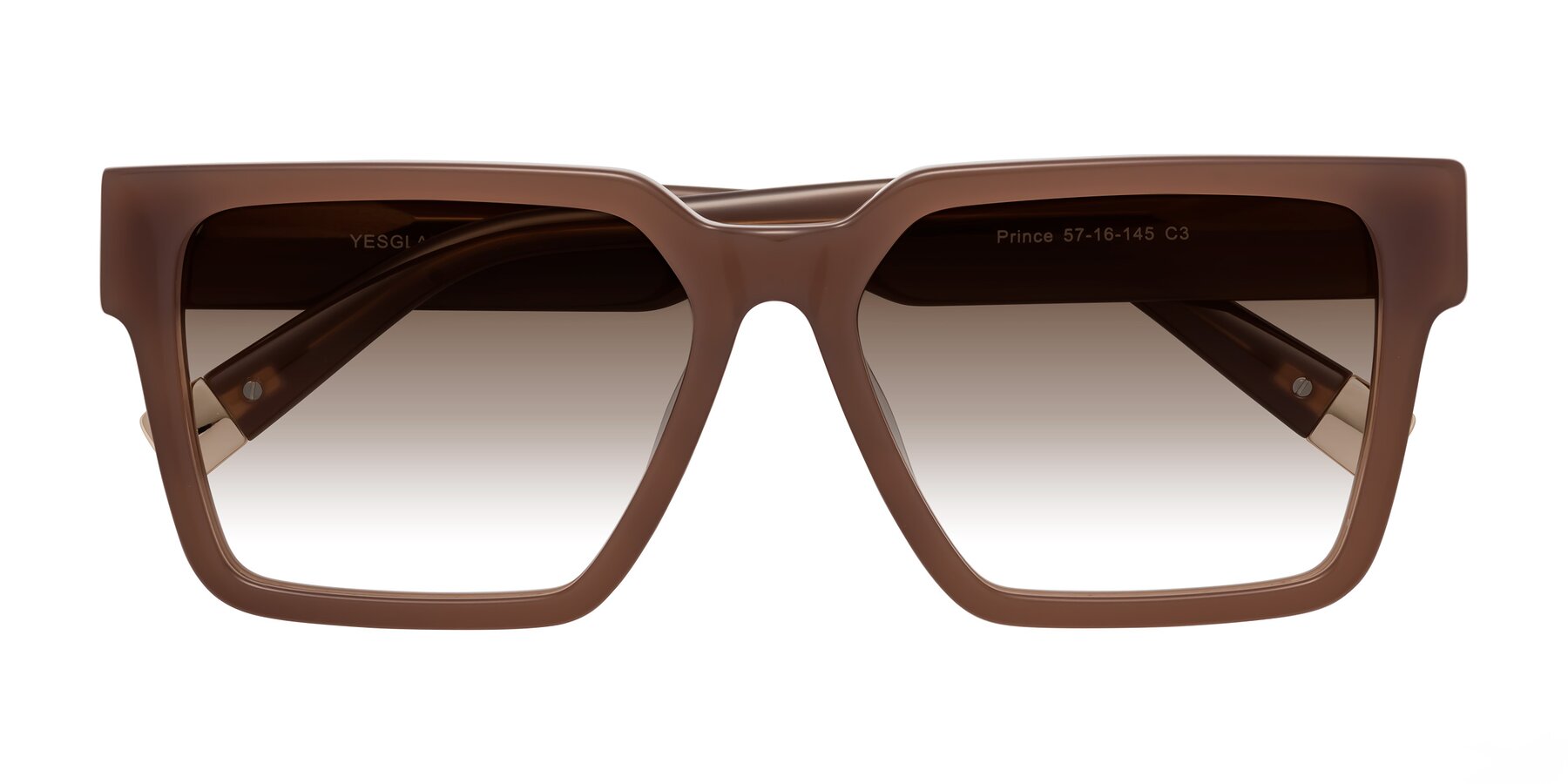 Folded Front of Prince in Caramel with Brown Gradient Lenses