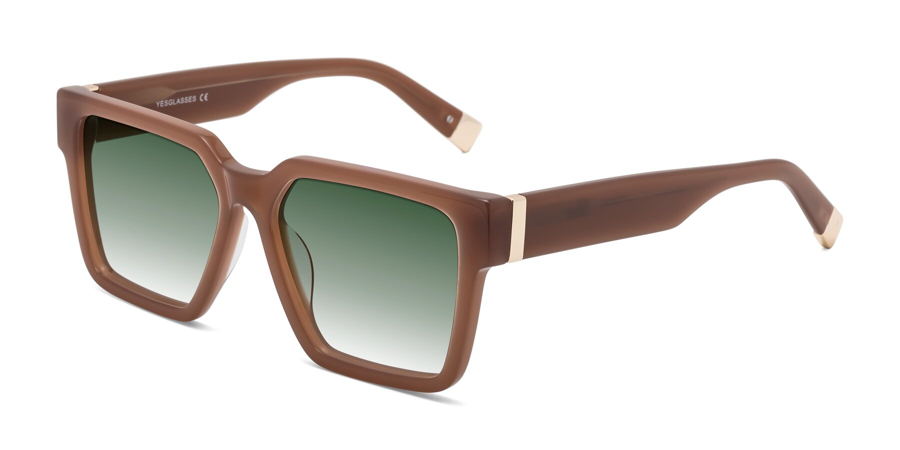 Angle of Prince in Caramel with Green Gradient Lenses