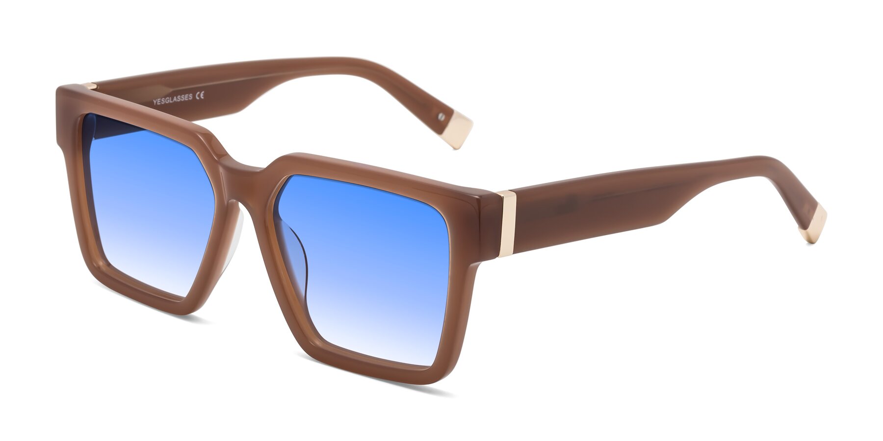 Angle of Prince in Caramel with Blue Gradient Lenses