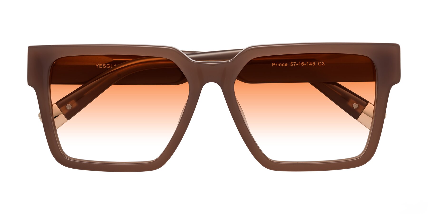 Folded Front of Prince in Caramel with Orange Gradient Lenses