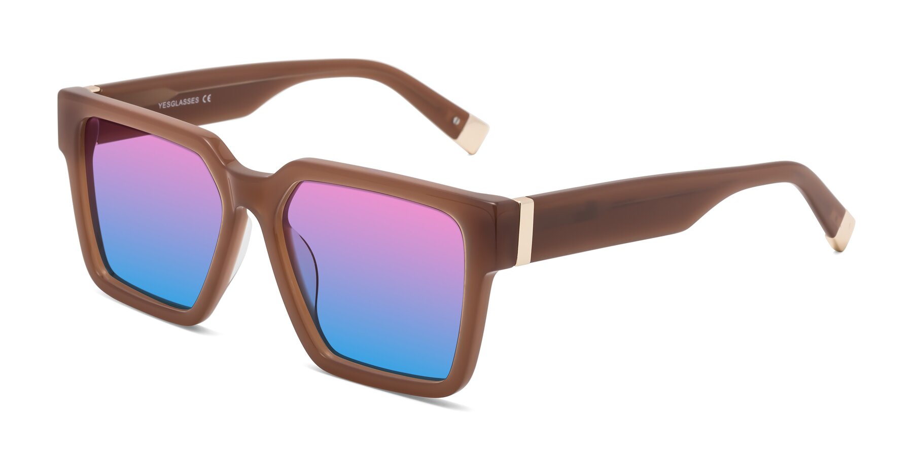 Angle of Prince in Caramel with Pink / Blue Gradient Lenses