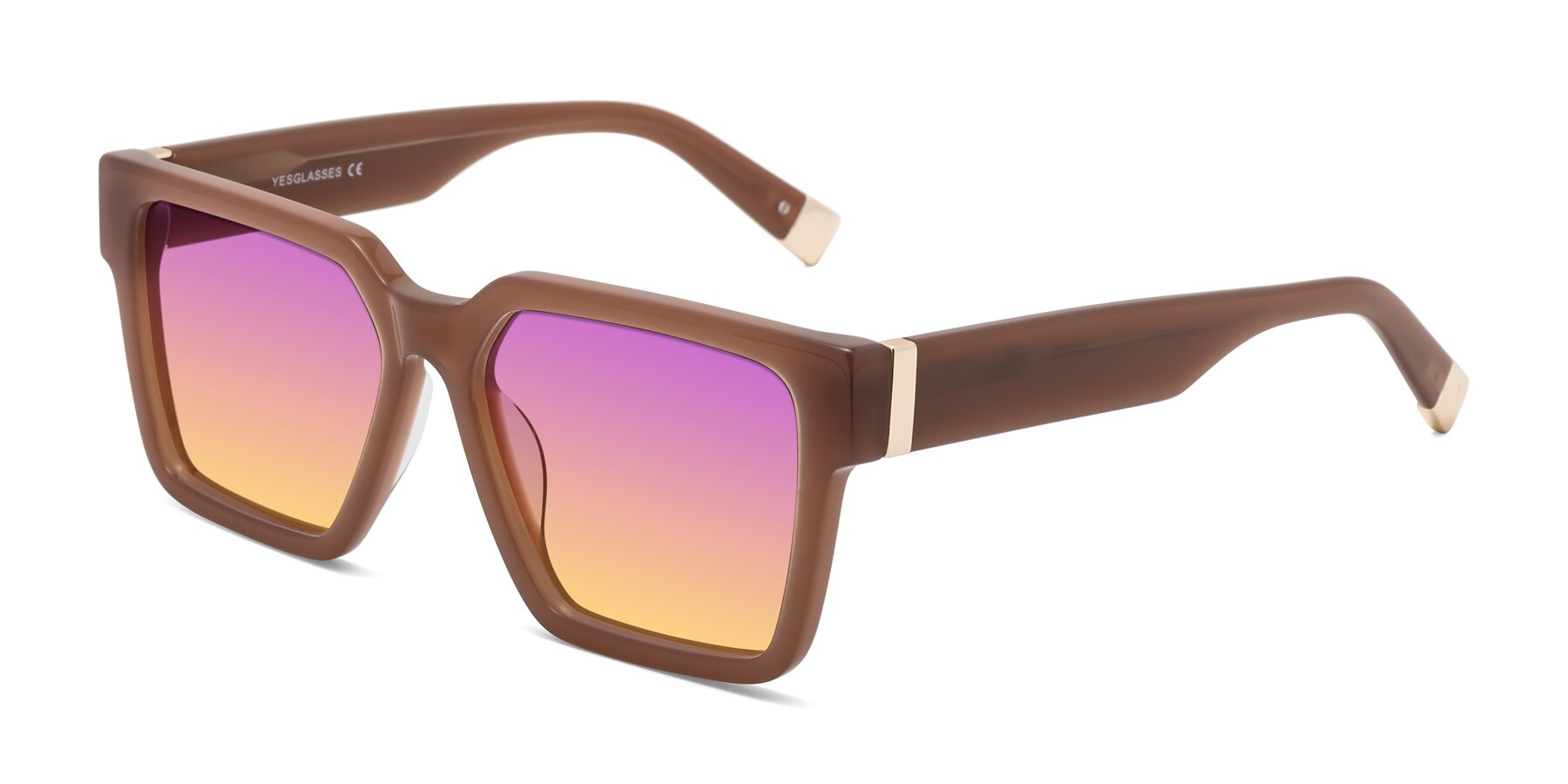 Angle of Prince in Caramel with Purple / Yellow Gradient Lenses