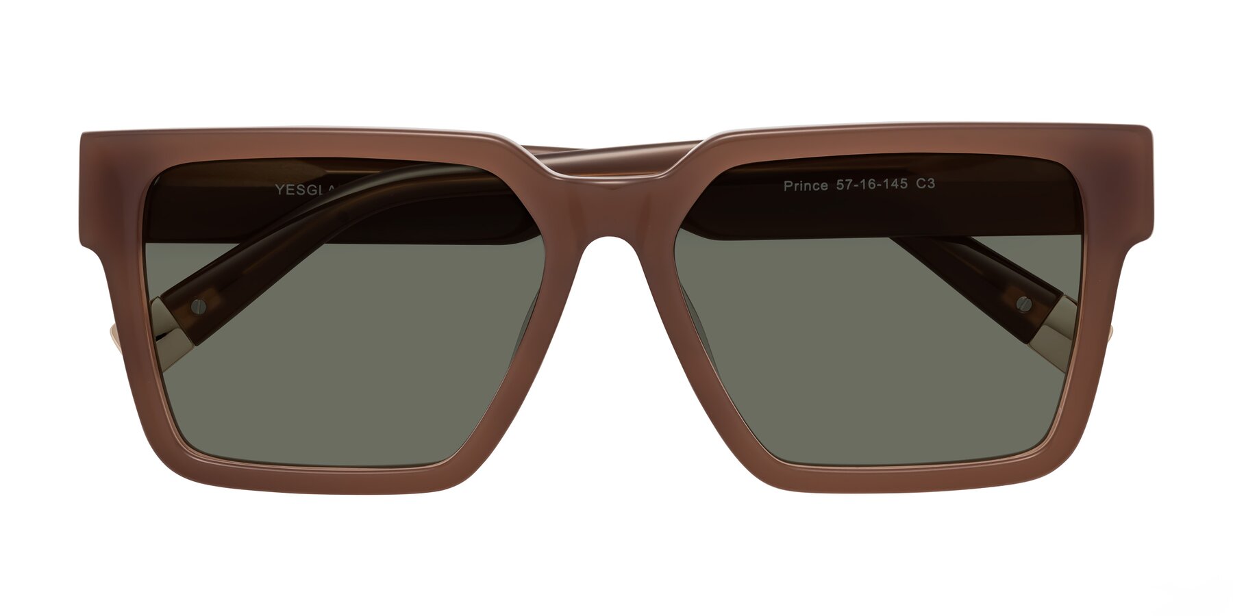 Folded Front of Prince in Caramel with Gray Polarized Lenses