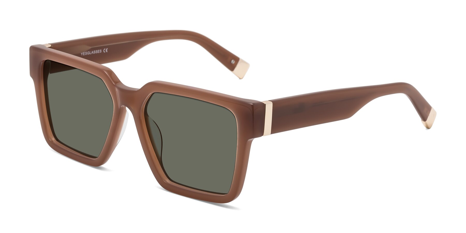 Angle of Prince in Caramel with Gray Polarized Lenses