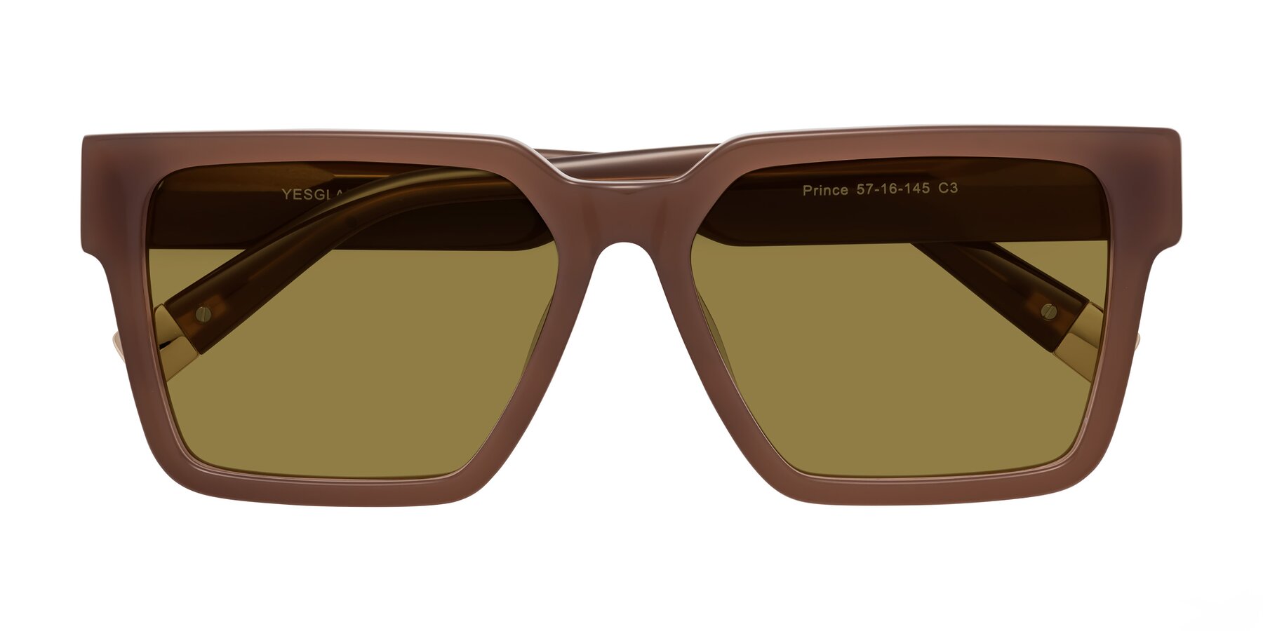 Folded Front of Prince in Caramel with Brown Polarized Lenses