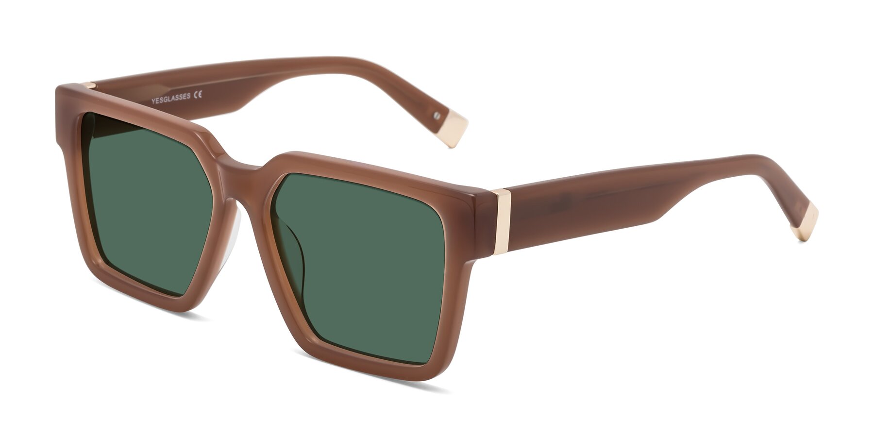 Angle of Prince in Caramel with Green Polarized Lenses