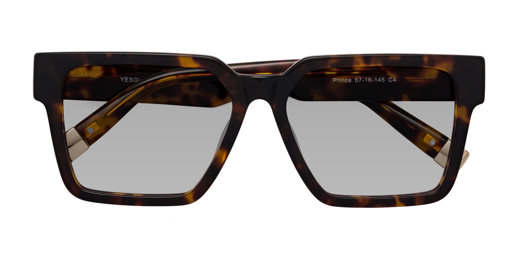 Folded Front of Prince in Tortoise with Light Gray Tinted Lenses