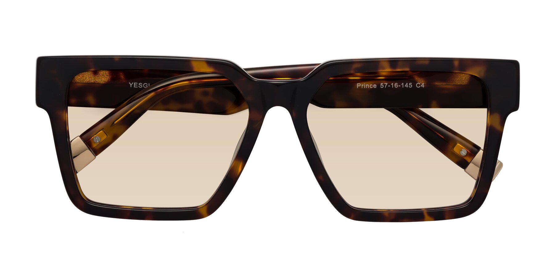 Folded Front of Prince in Tortoise with Light Brown Tinted Lenses