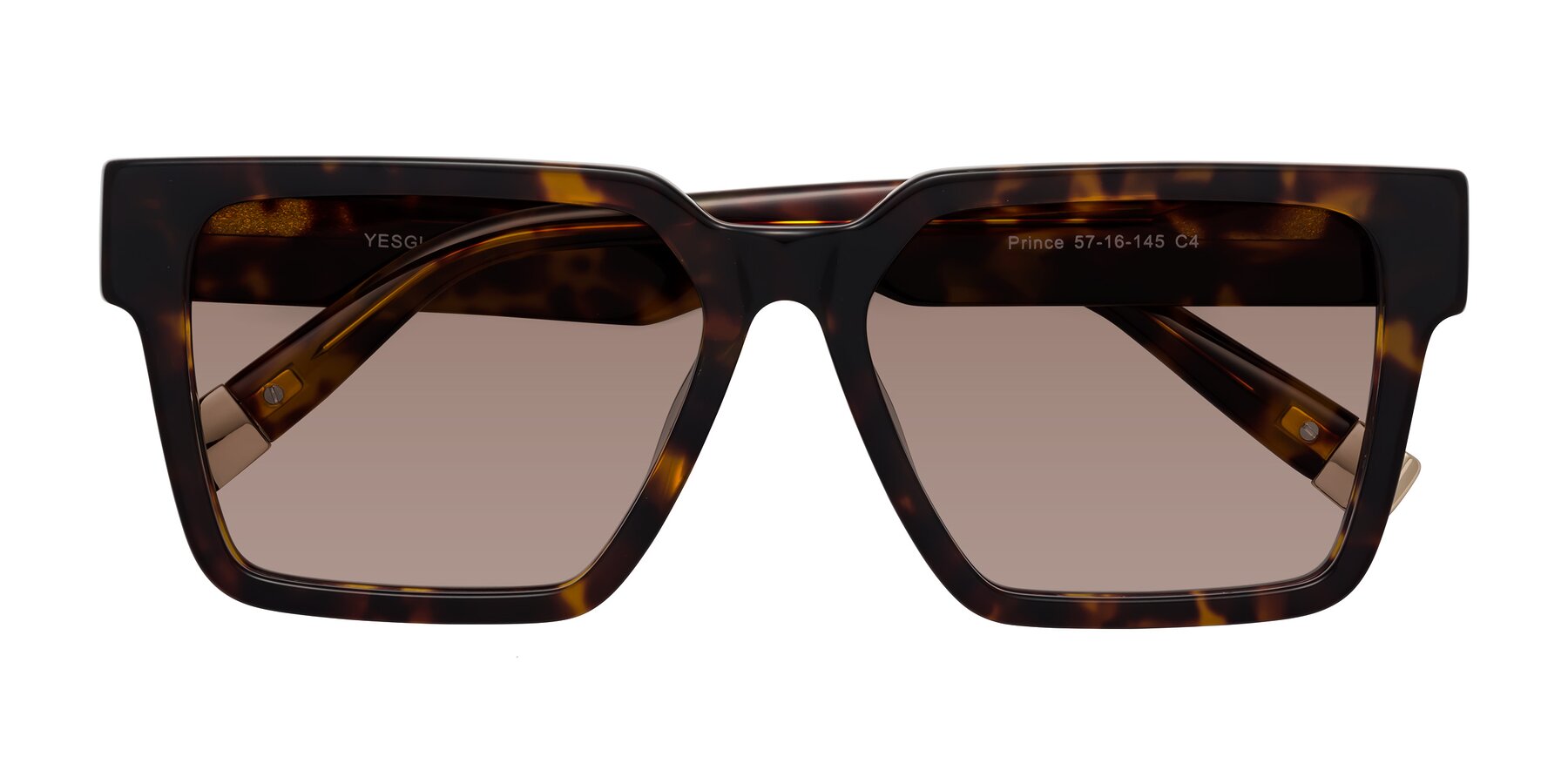 Folded Front of Prince in Tortoise with Medium Brown Tinted Lenses