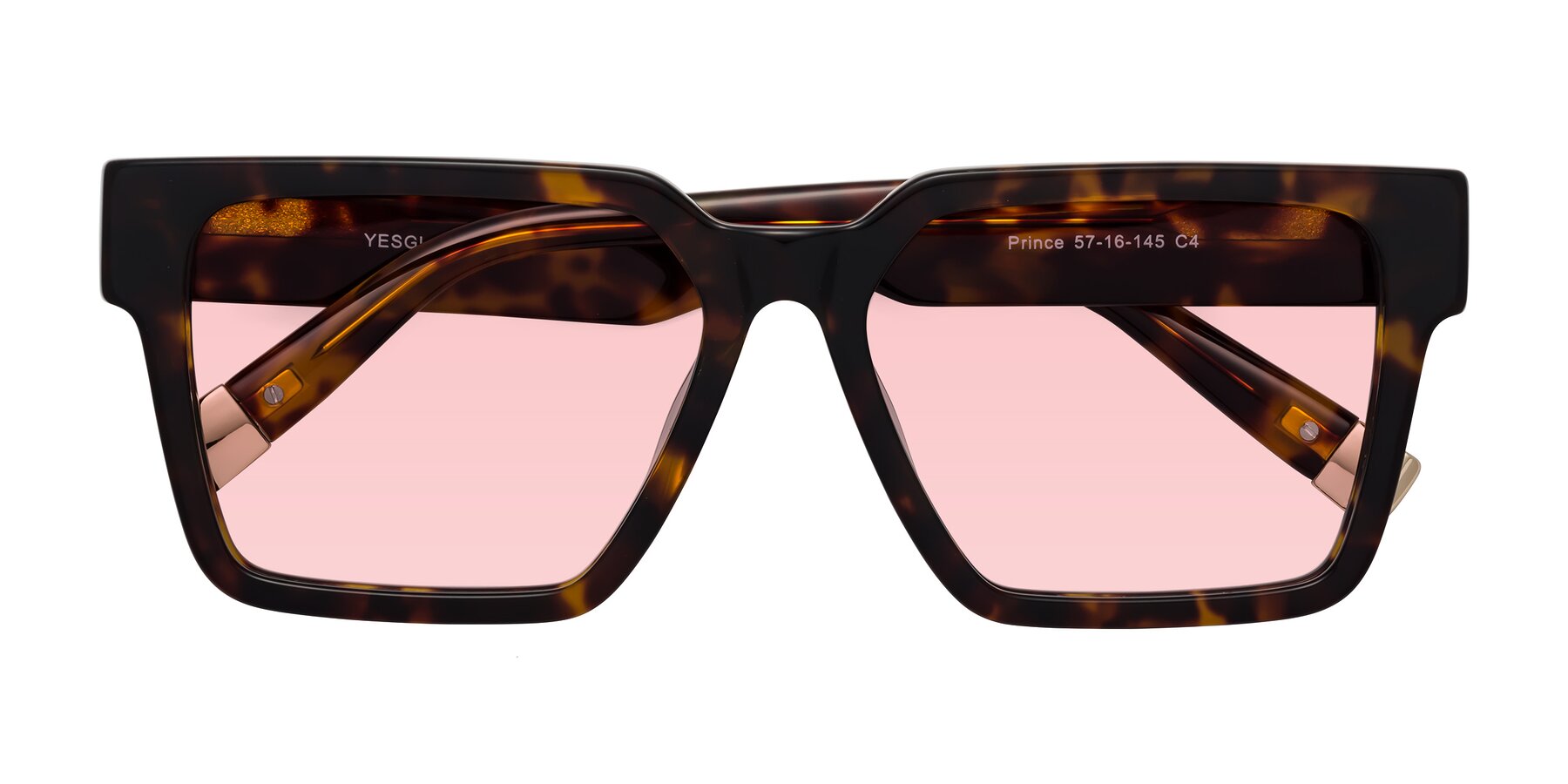 Folded Front of Prince in Tortoise with Light Garnet Tinted Lenses