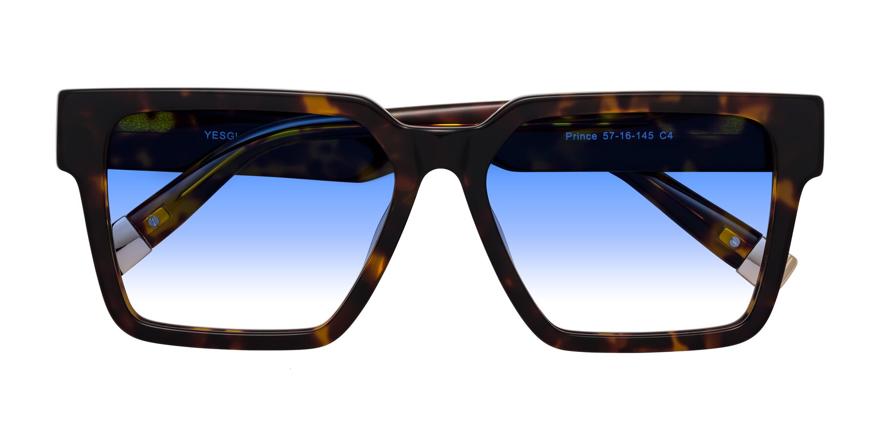 Folded Front of Prince in Tortoise with Blue Gradient Lenses