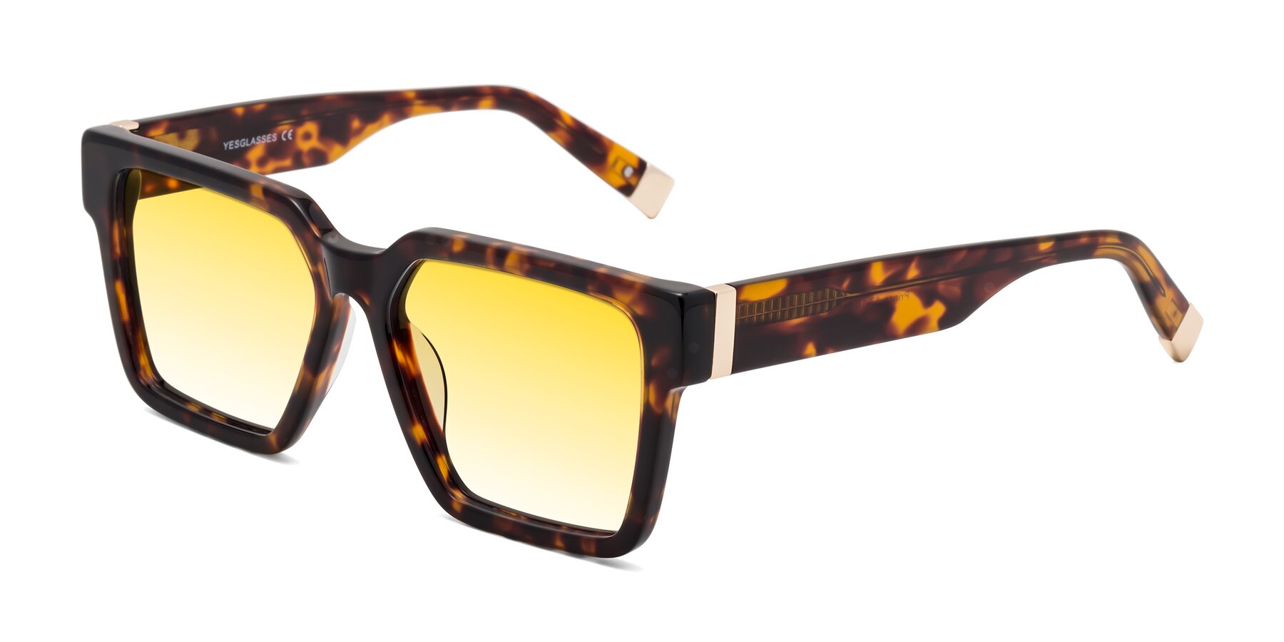 Angle of Prince in Tortoise with Yellow Gradient Lenses