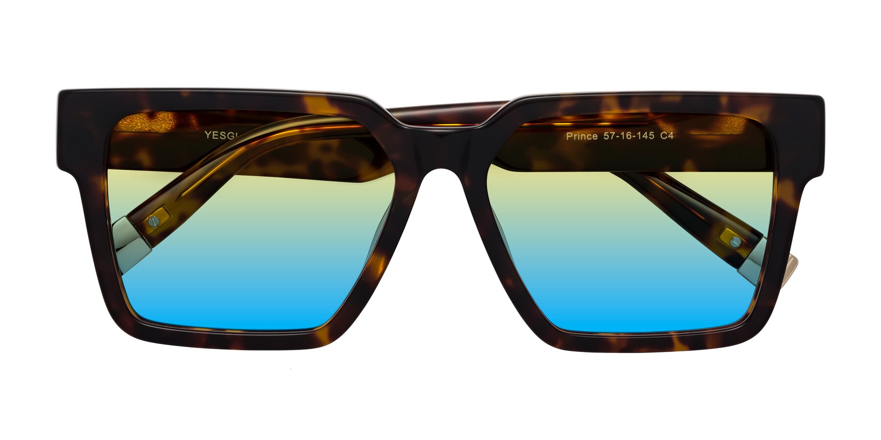 Folded Front of Prince in Tortoise with Yellow / Blue Gradient Lenses