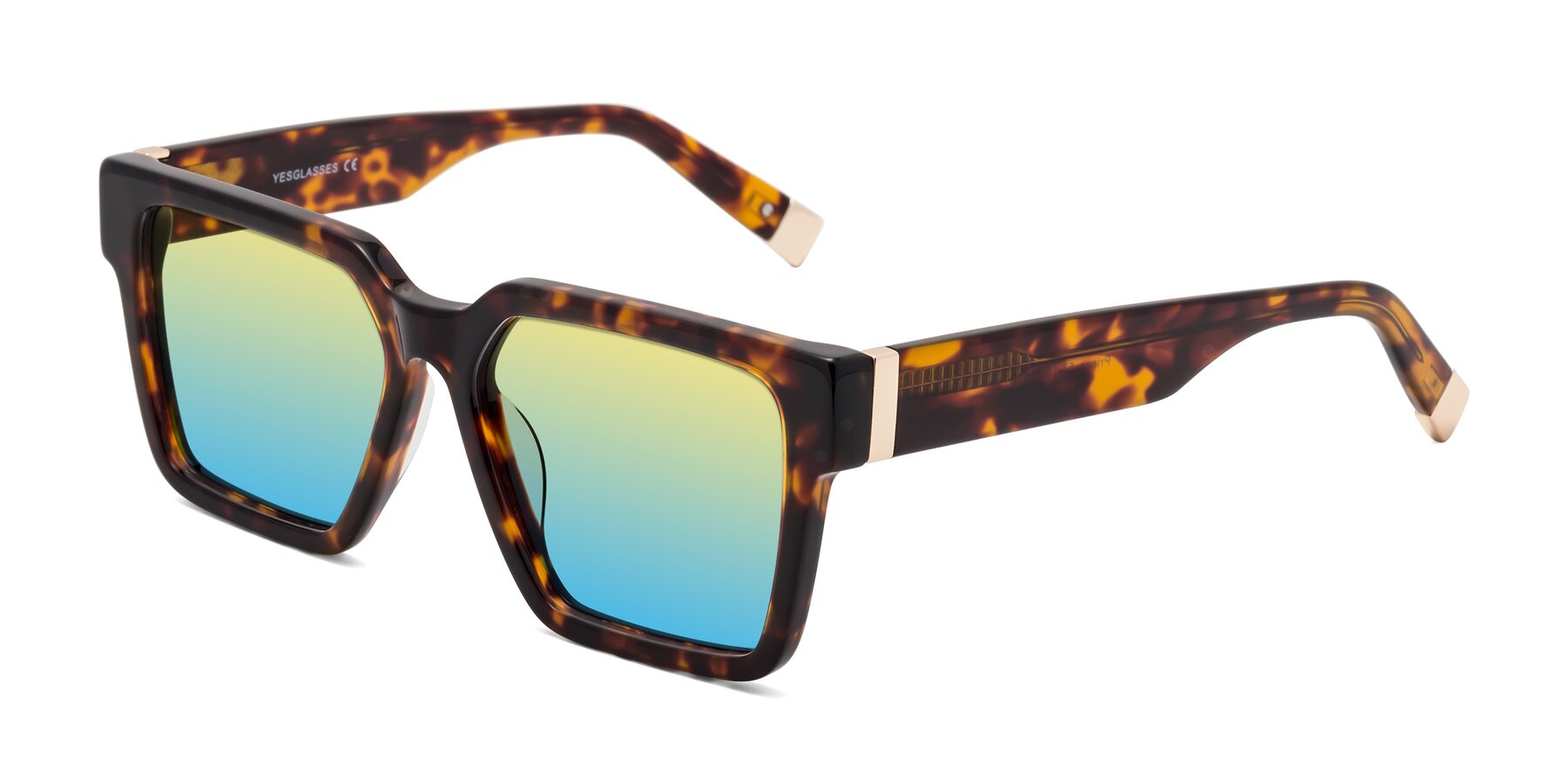 Angle of Prince in Tortoise with Yellow / Blue Gradient Lenses